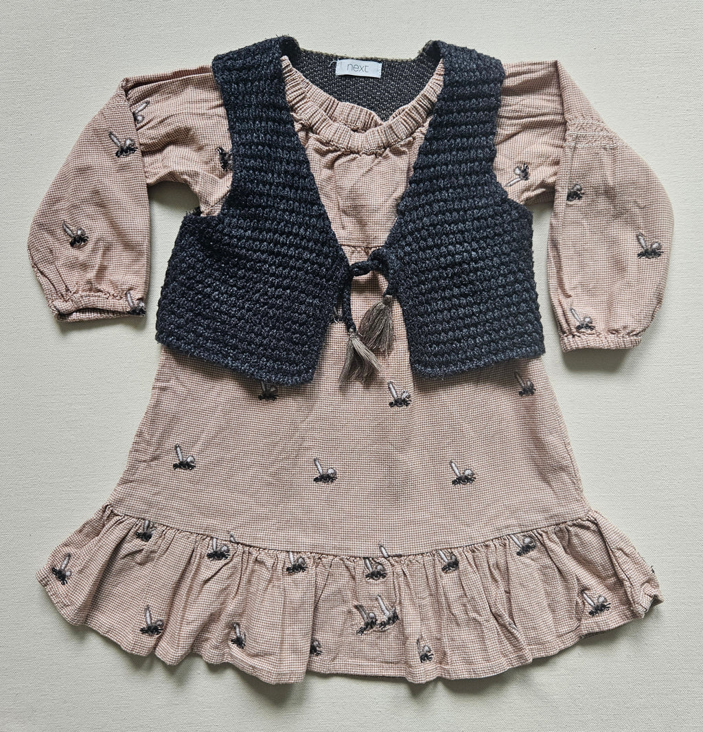 Next Kleid mit Strickweste & Häschen 🐰 | Gr. 80