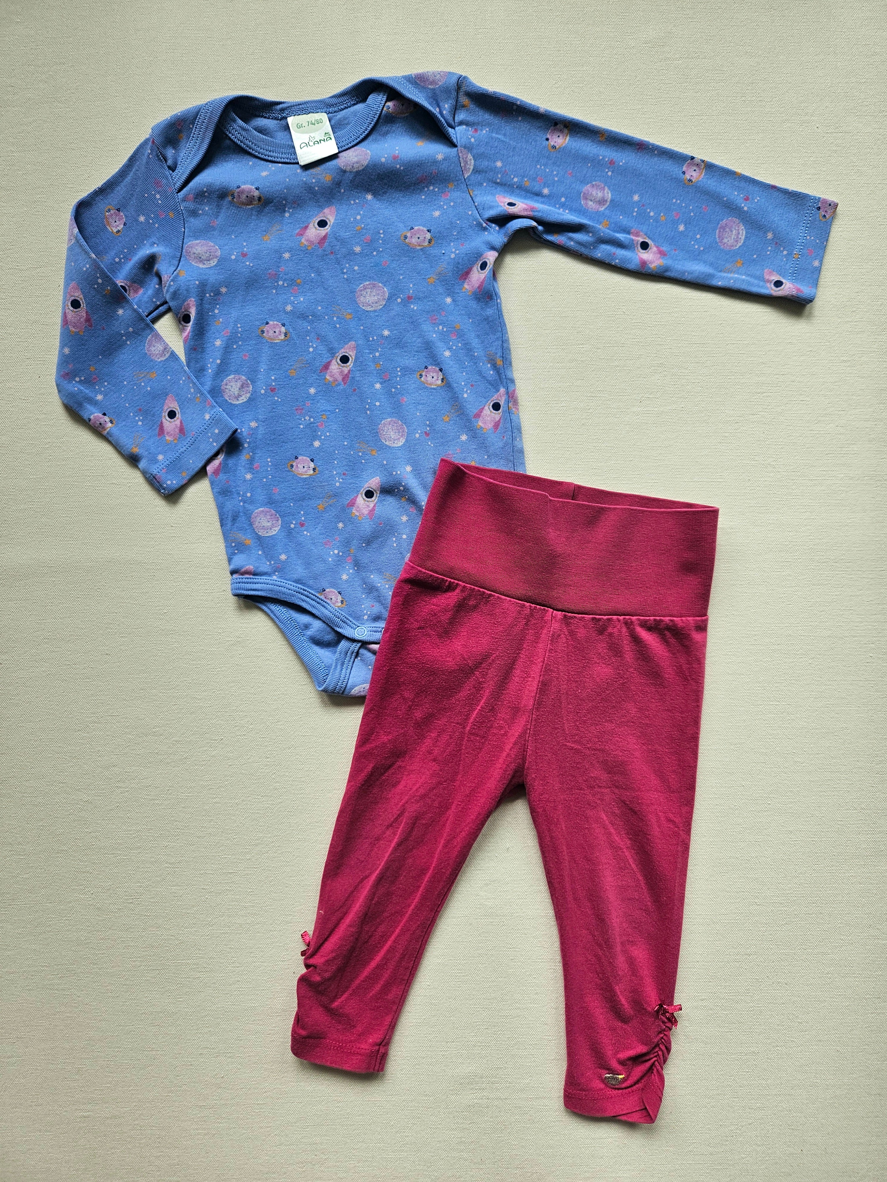 Steiff & Alana Outfit mit Weltraum-Body & Leggings 🚀 | Gr. 74