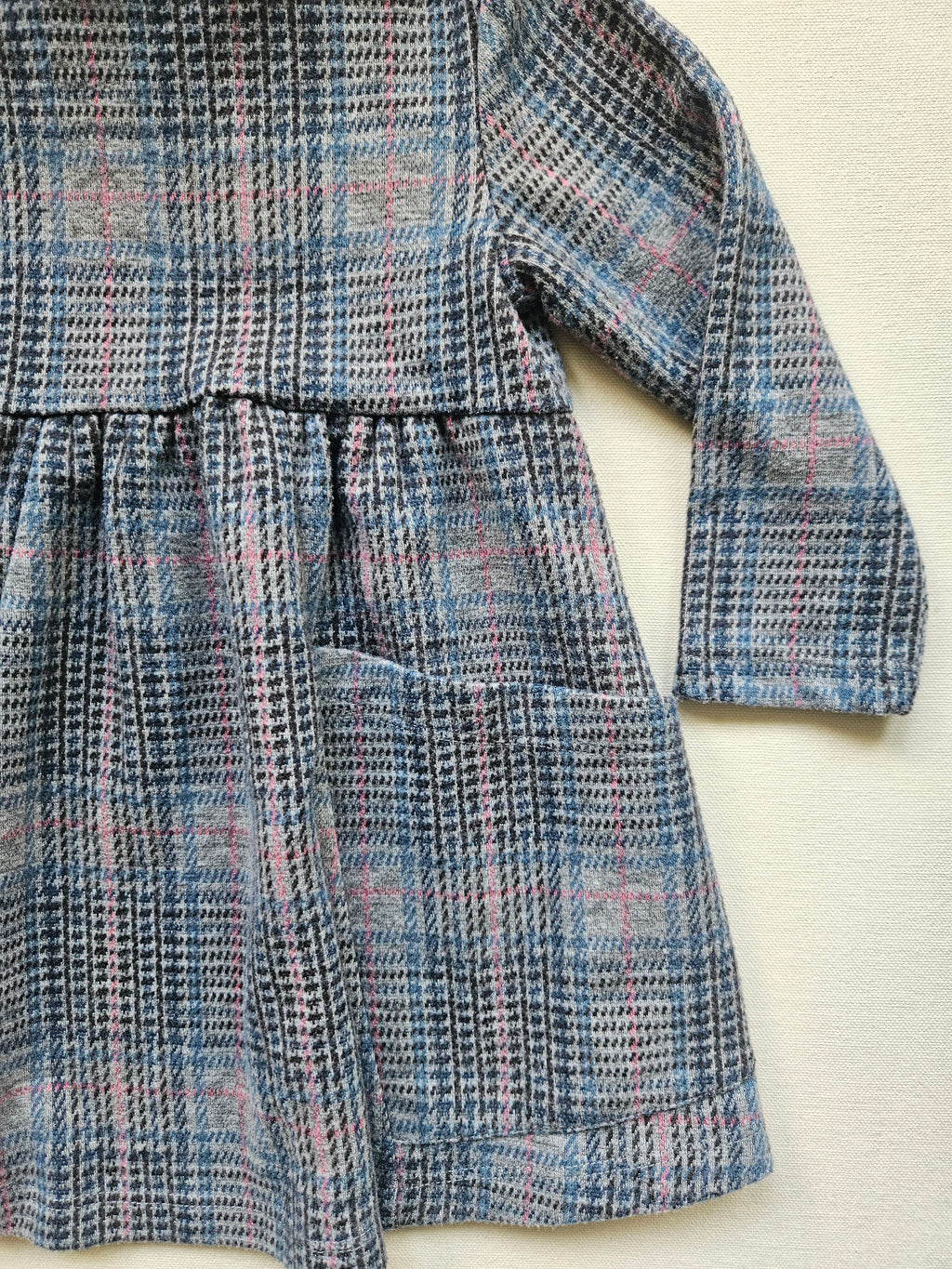 NEXT Langarmkleid kariert mit Tasche | Gr. 86