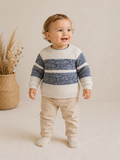 Next Strickpullover in Creme & Blau | Gr. 80