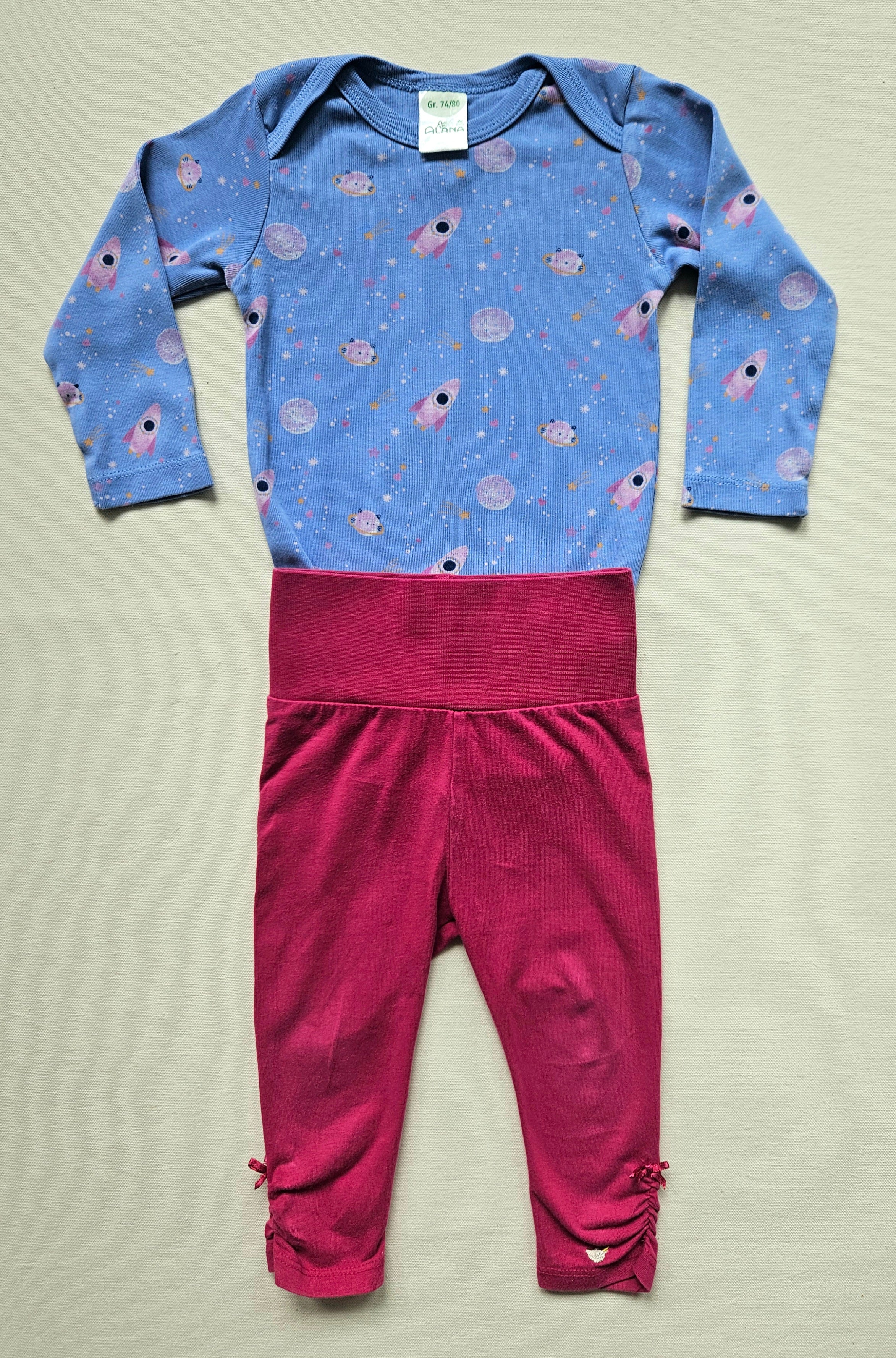 Steiff & Alana Outfit mit Weltraum-Body & Leggings 🚀 | Gr. 74