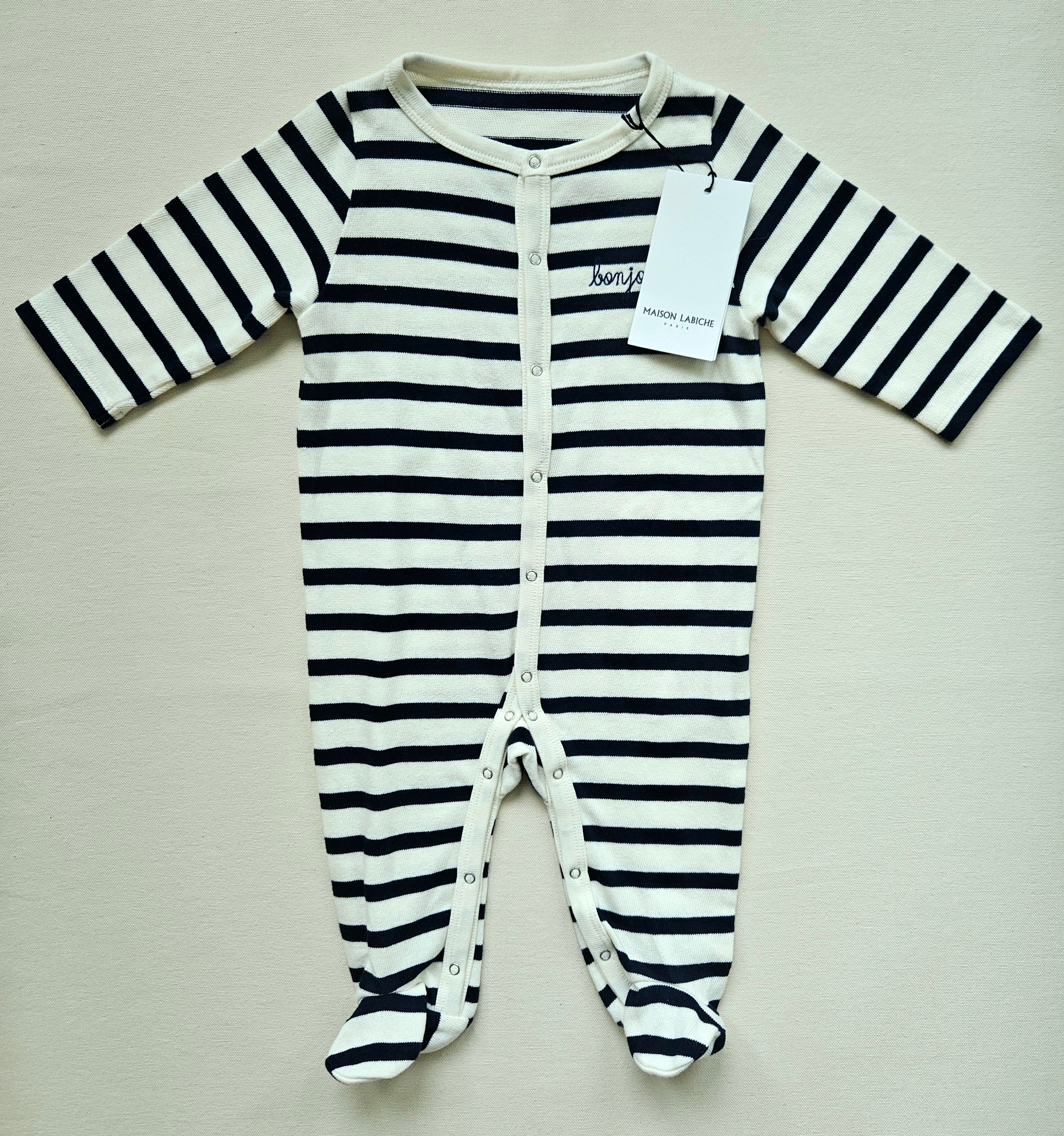 Maison Labiche Paris Strampler "Bonjour" | Gr. 80 | Neu mit Etikett