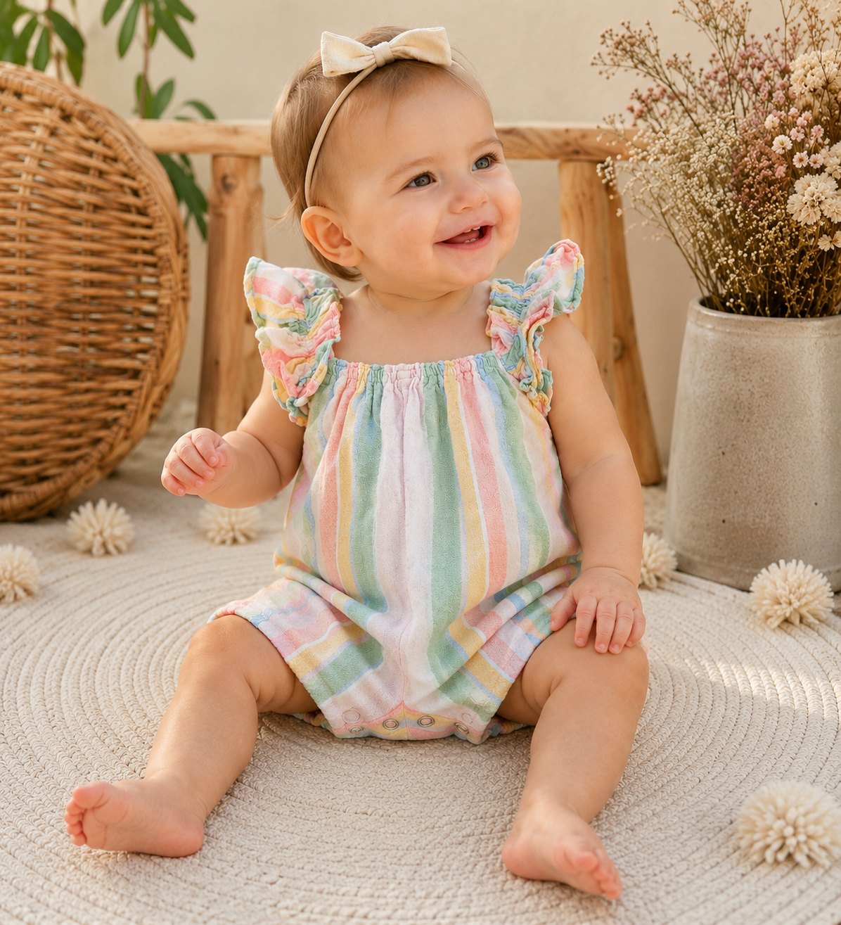 Next Sommer-Romper mit Pastellstreifen | Gr. 74