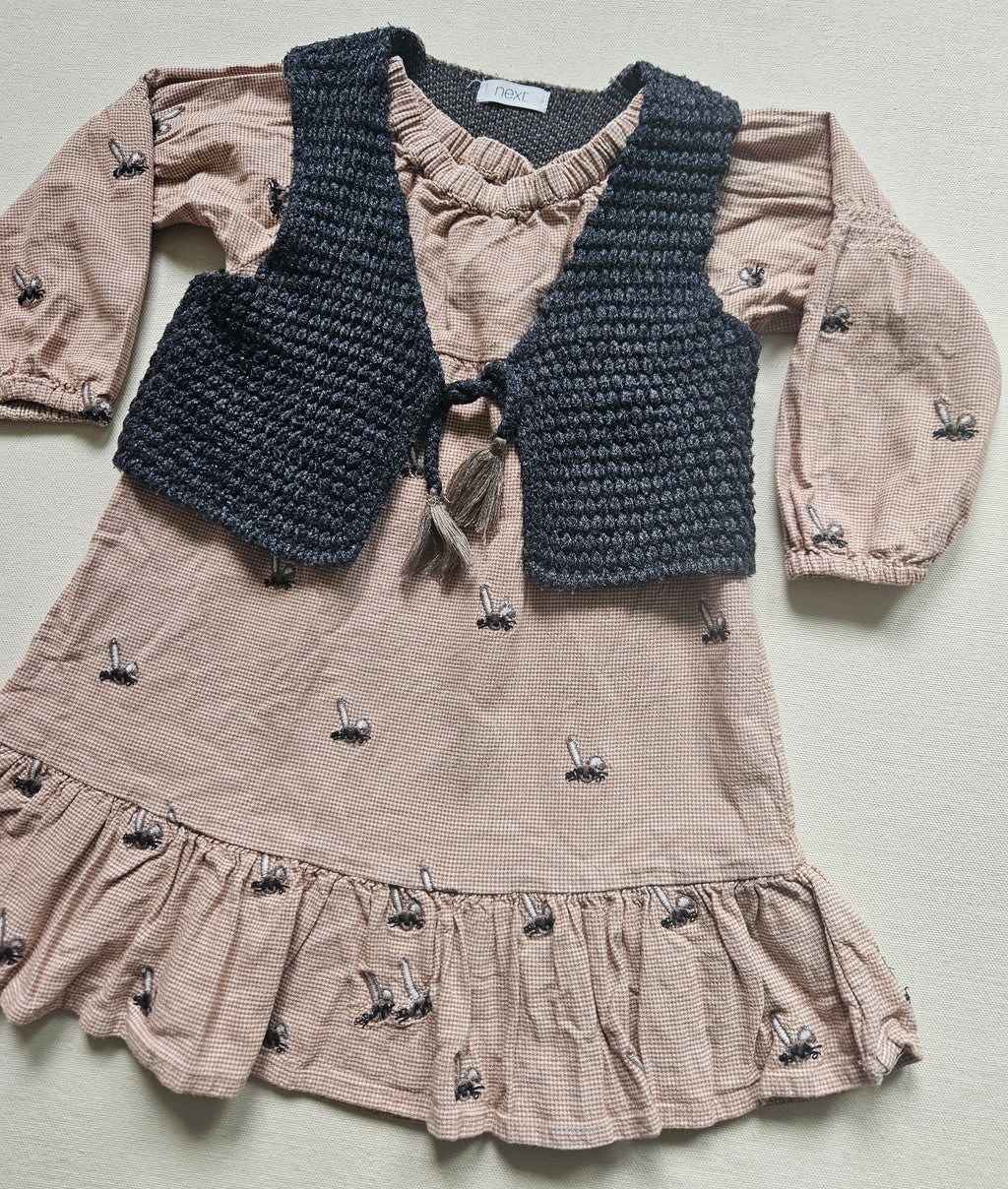 Next Kleid mit Strickweste & Häschen 🐰 | Gr. 80