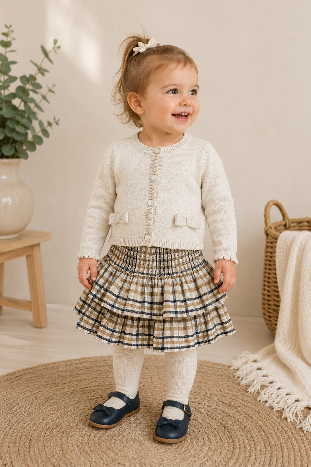 Name It & Mini Club 2-teiliges Outfit mit Rock & Strickjacke | Gr. 92