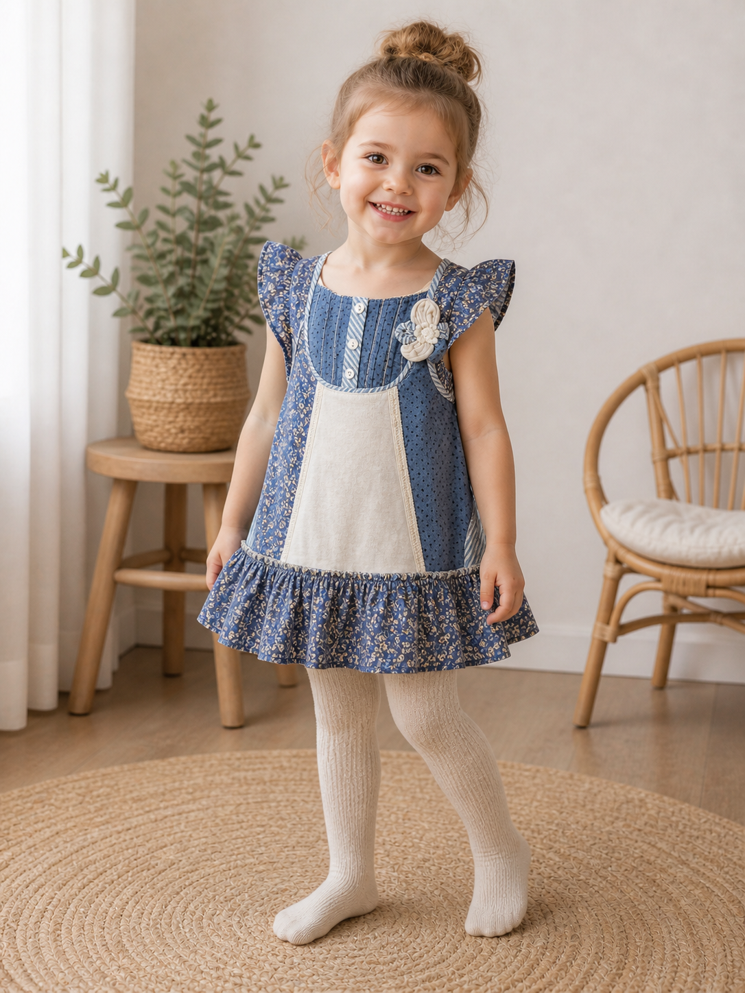 Next Sommerkleid Outfit mit Strumpfhose | Gr. 104