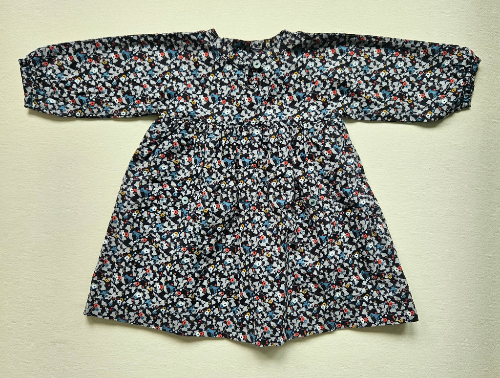 Petit Bateau Langarmkleid mit Blumenmuster 🌸 | Gr. 68
