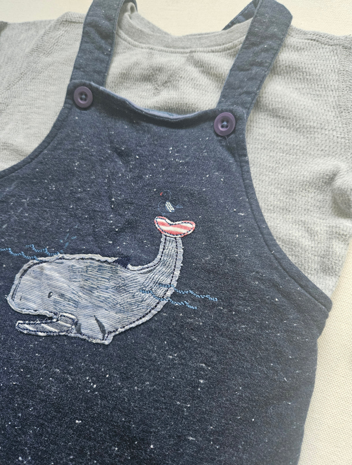 People Wear Organic Latzoverall & NEXT Shirt mit Wal 🐋 | Gr. 86/92