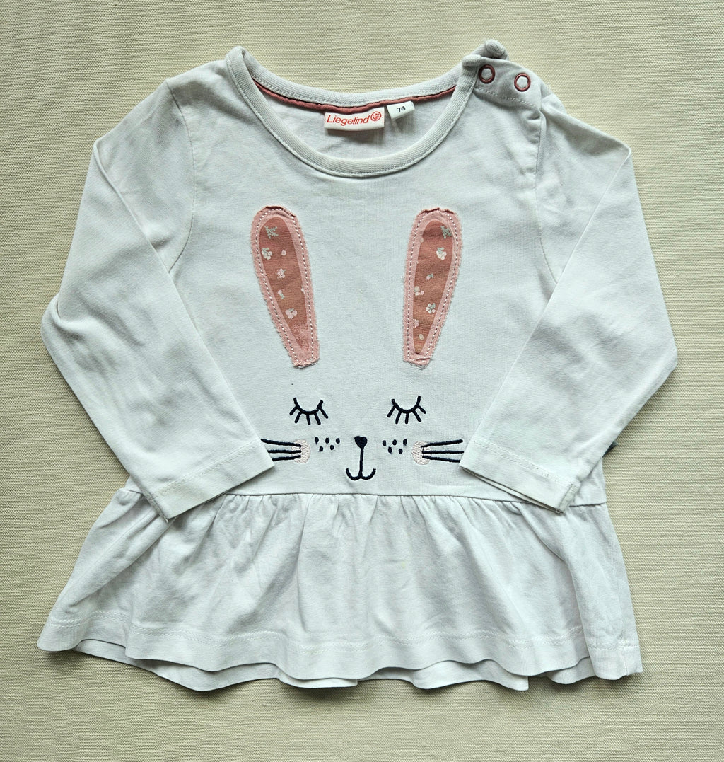 Liegelind Set mit Hasen-Shirt & Blumenleggings 🐰 | Gr. 74