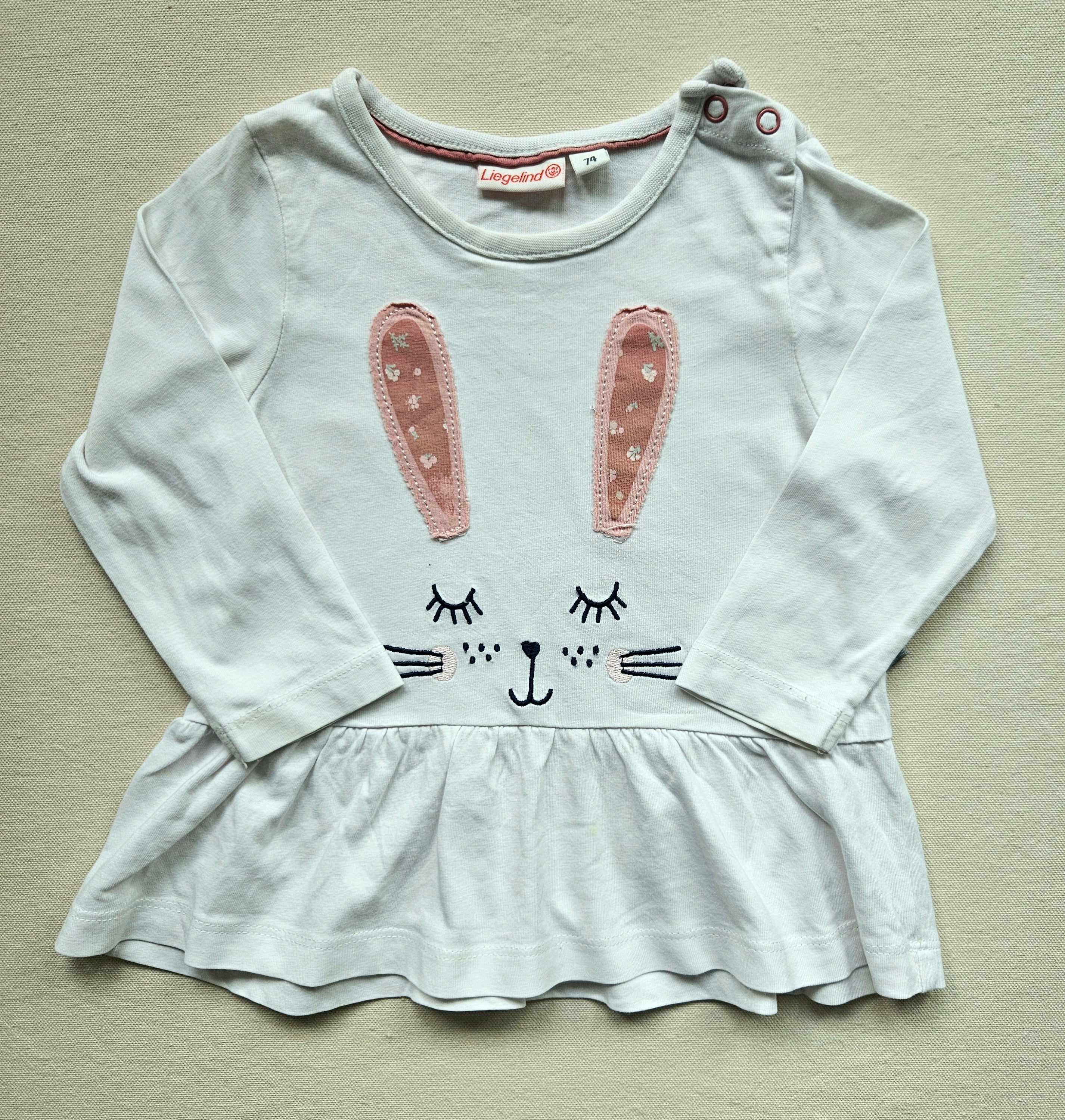 Liegelind Set mit Hasen-Shirt & Blumenleggings 🐰 | Gr. 74
