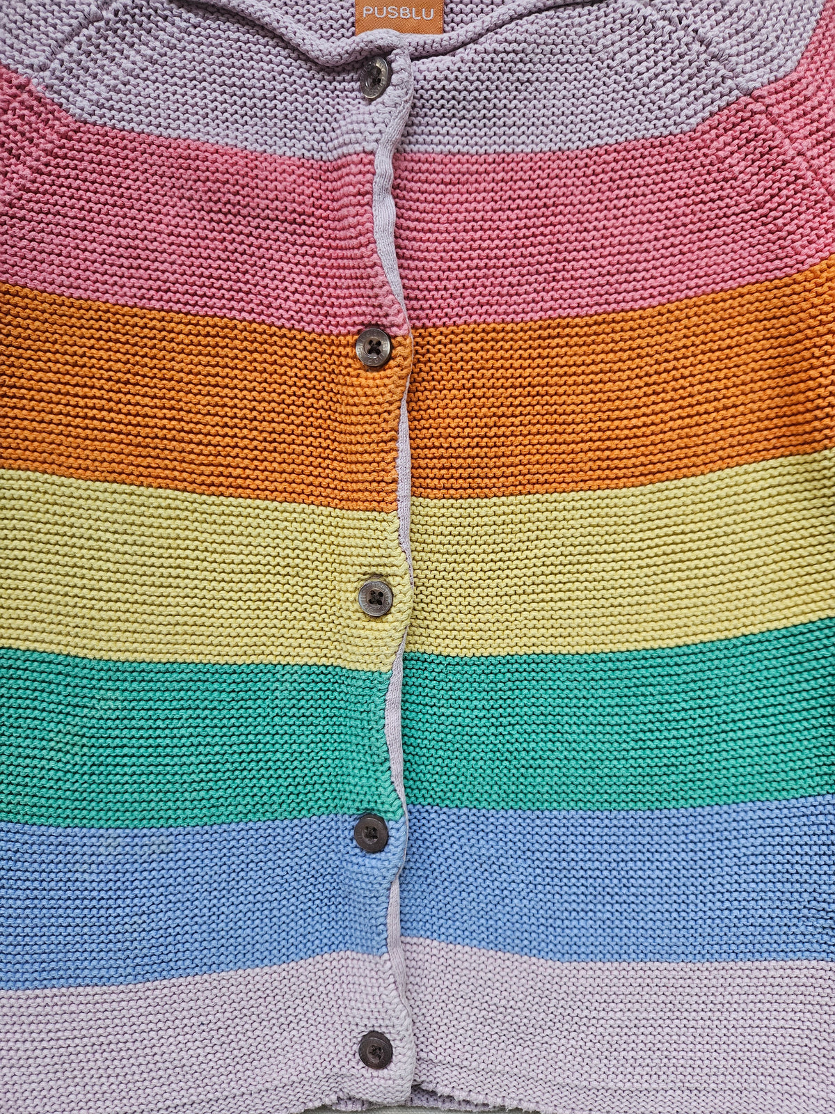 PUSBLU Regenbogen-Strickjacke aus Baumwolle 🌈 | Gr. 104