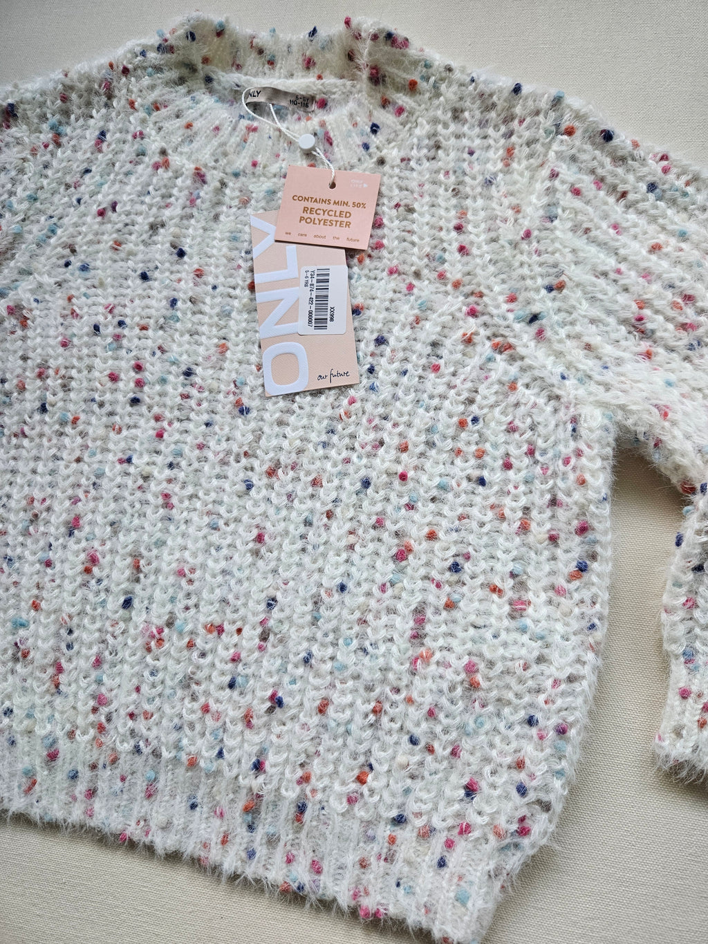 ONLY Kuschelpullover mit bunten Sprenkeln | Gr. 110/116