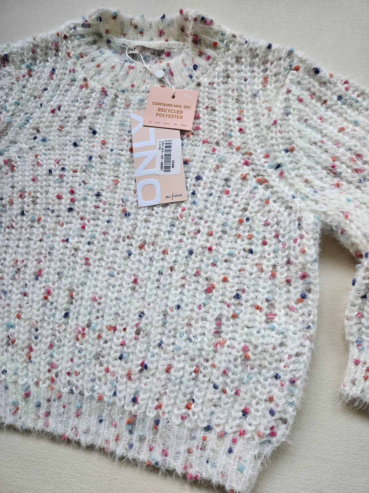 ONLY Kuschelpullover mit bunten Sprenkeln | Gr. 110/116