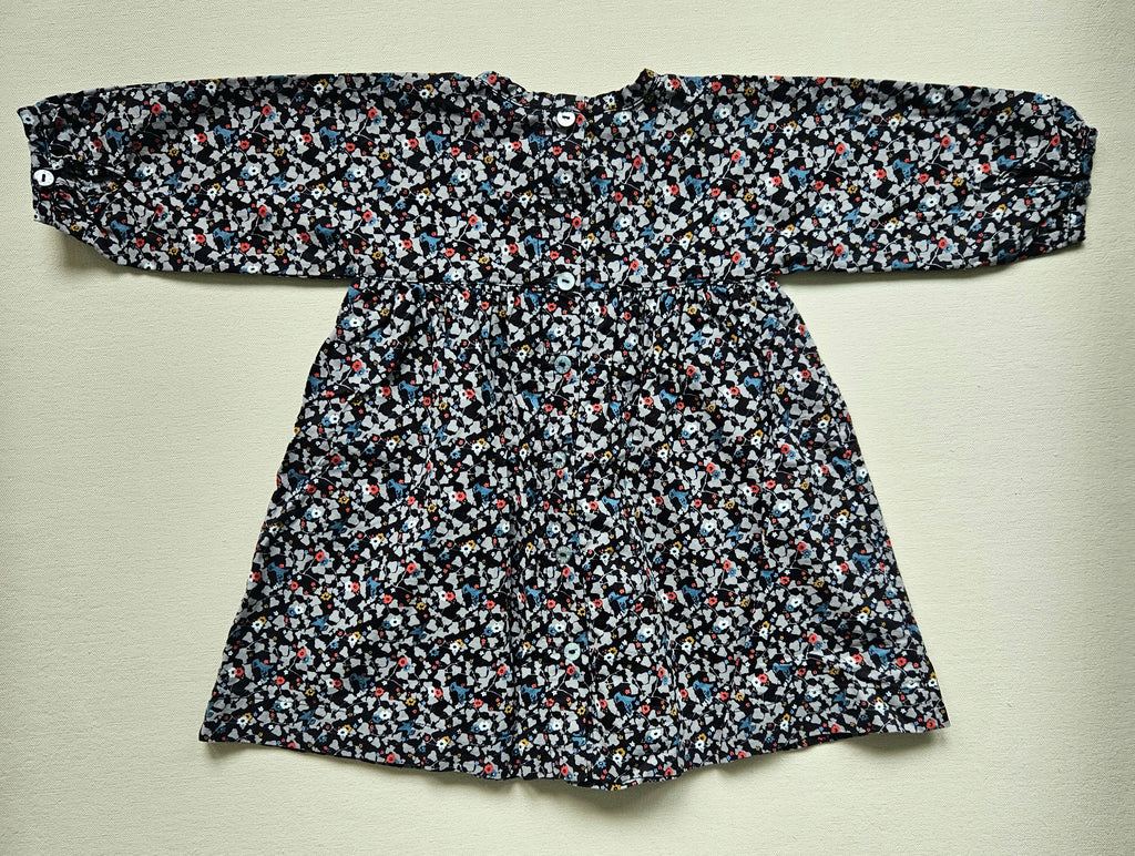 Petit Bateau Langarmkleid mit Blumenmuster 🌸 | Gr. 68