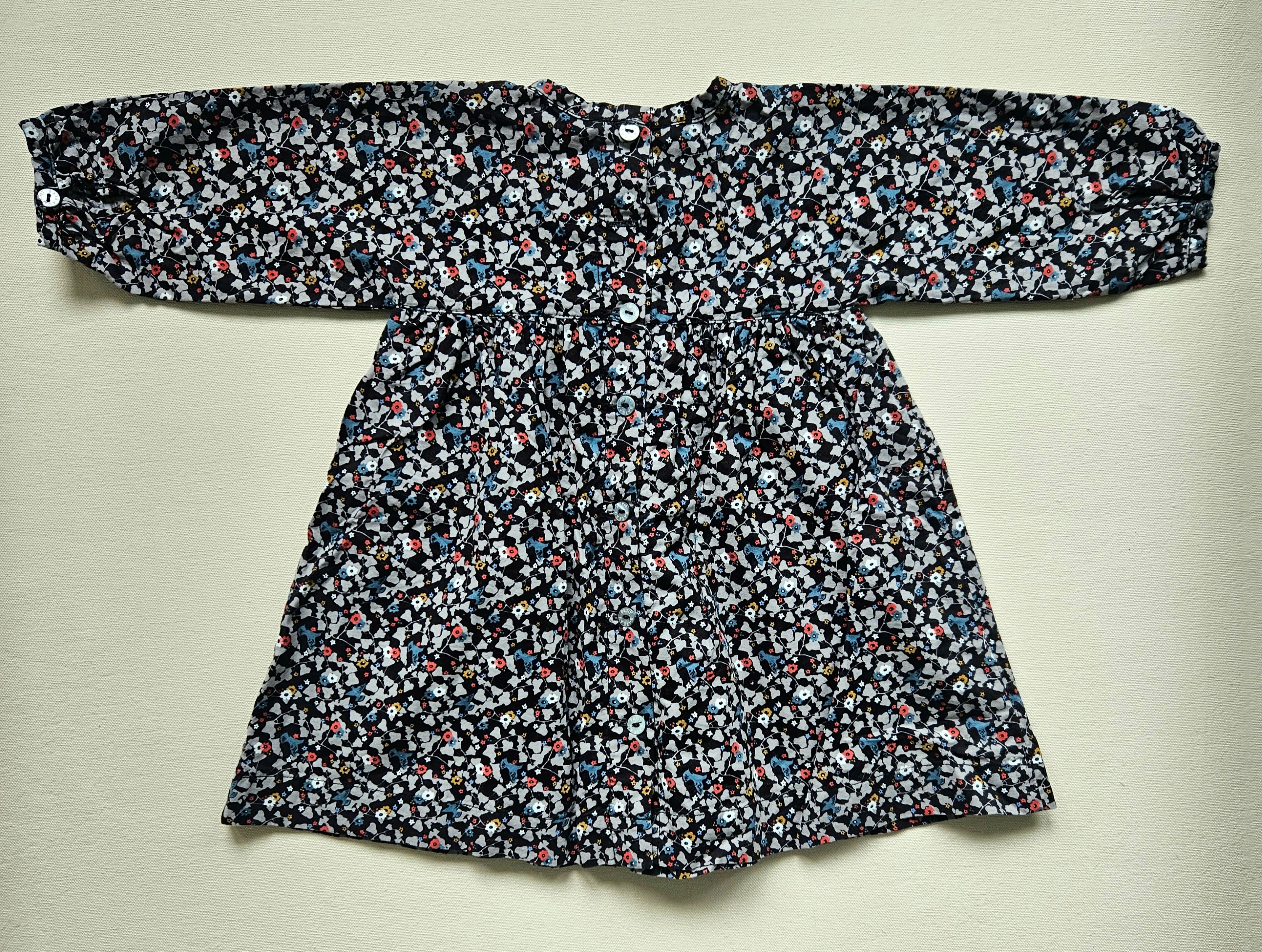 Petit Bateau Langarmkleid mit Blumenmuster 🌸 | Gr. 68