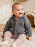 Next Strickjacke mit Kapuze in Grau | Gr. 74