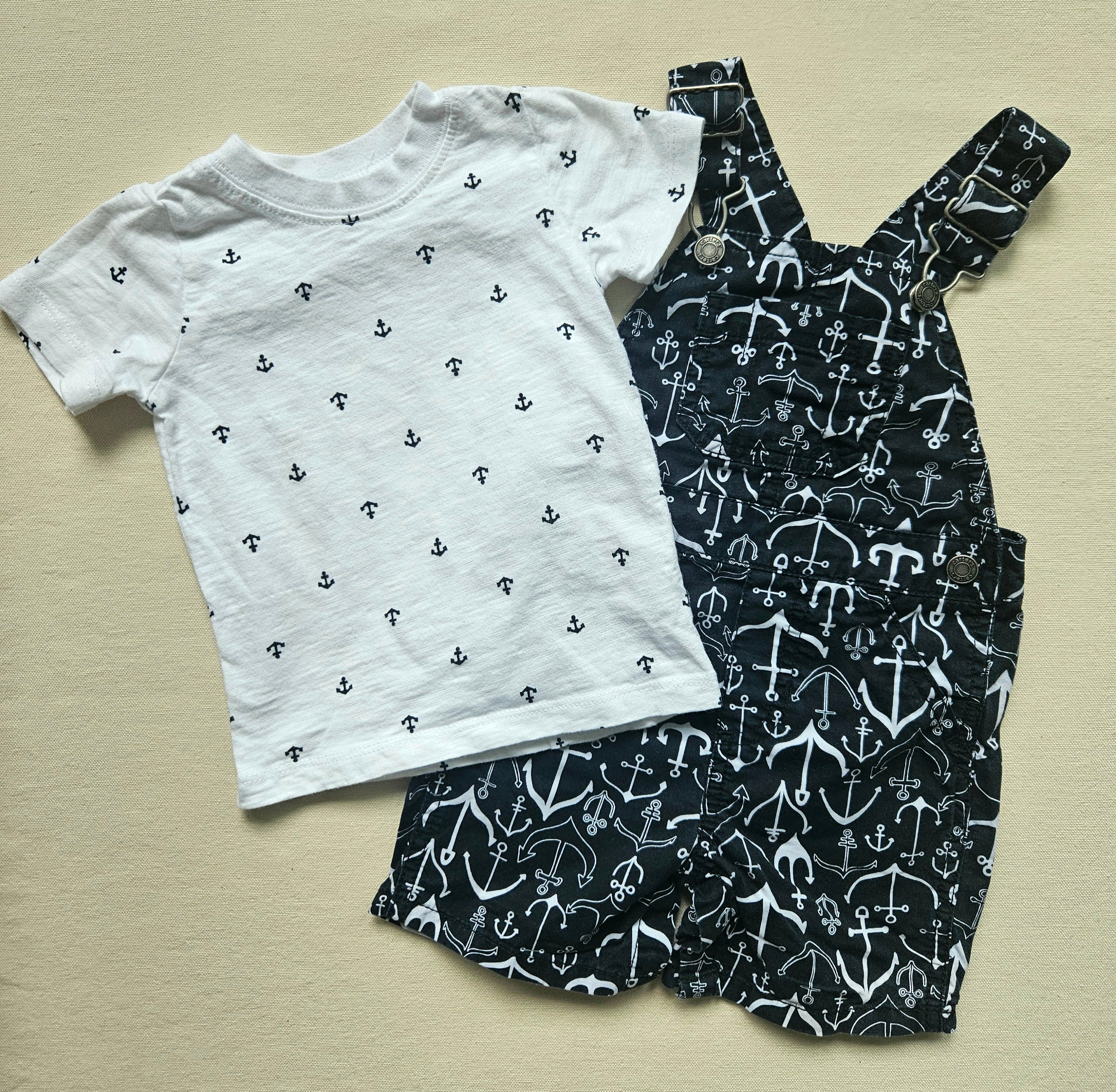 Carter's Anker-Set | Latzhose & T-Shirt ⚓️ | Gr. 80