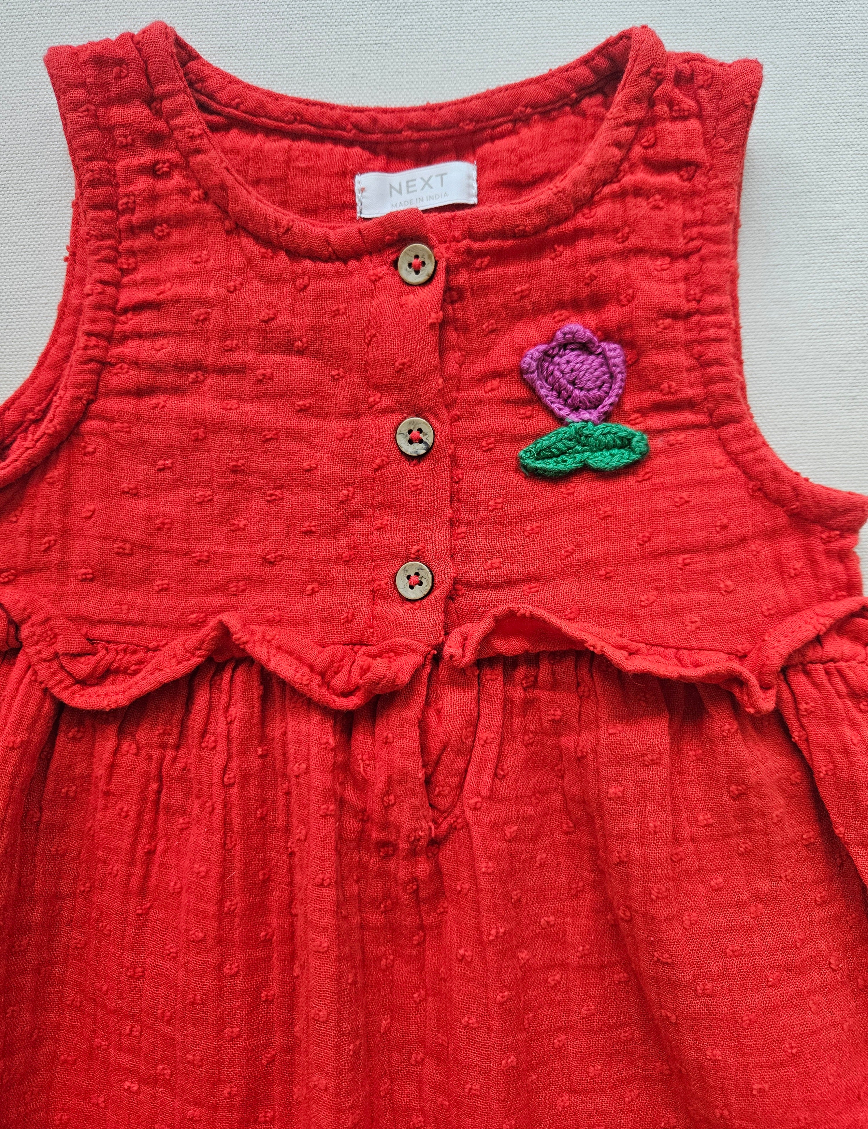 Next Musselinkleid mit Blumenapplikation | Gr. 80