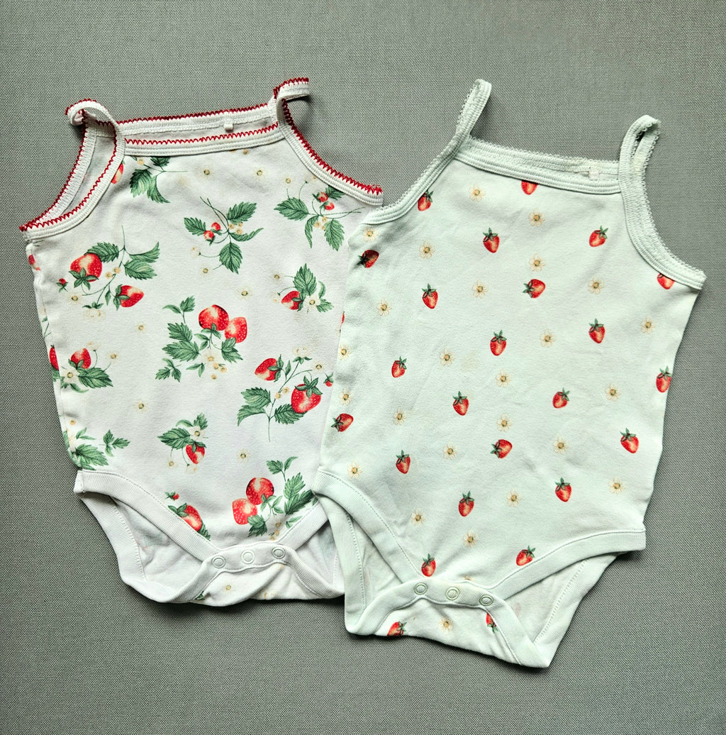 Next 2er Set Trägerbodys Erdbeerprint 🍓 | Gr. 80