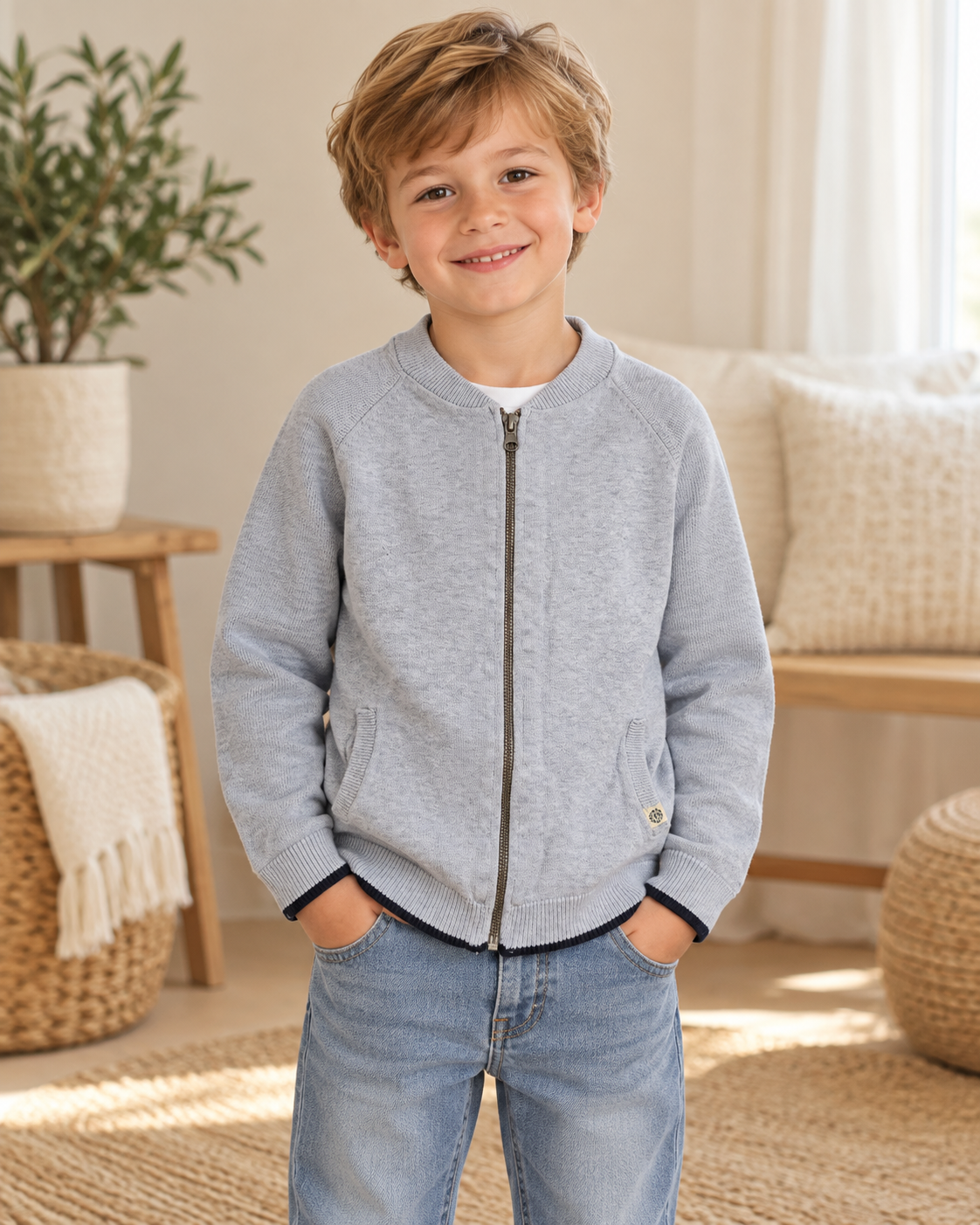 Vertbaudet Strickjacke mit Reißverschluss | Gr. 116