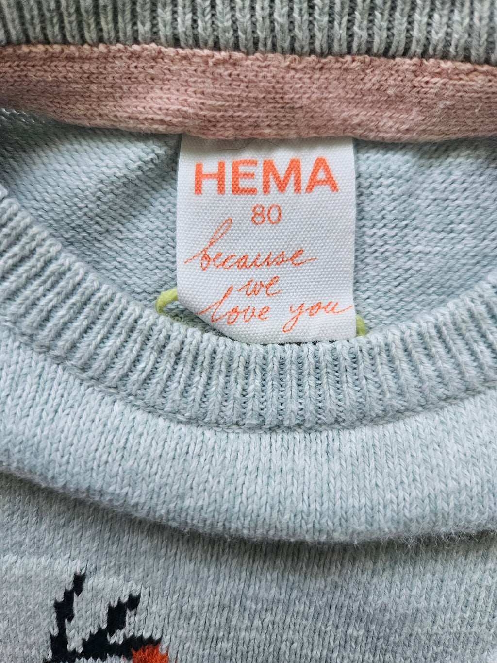 Hema Strickpullover mit Reh-Motiv 🦌 | Gr. 80