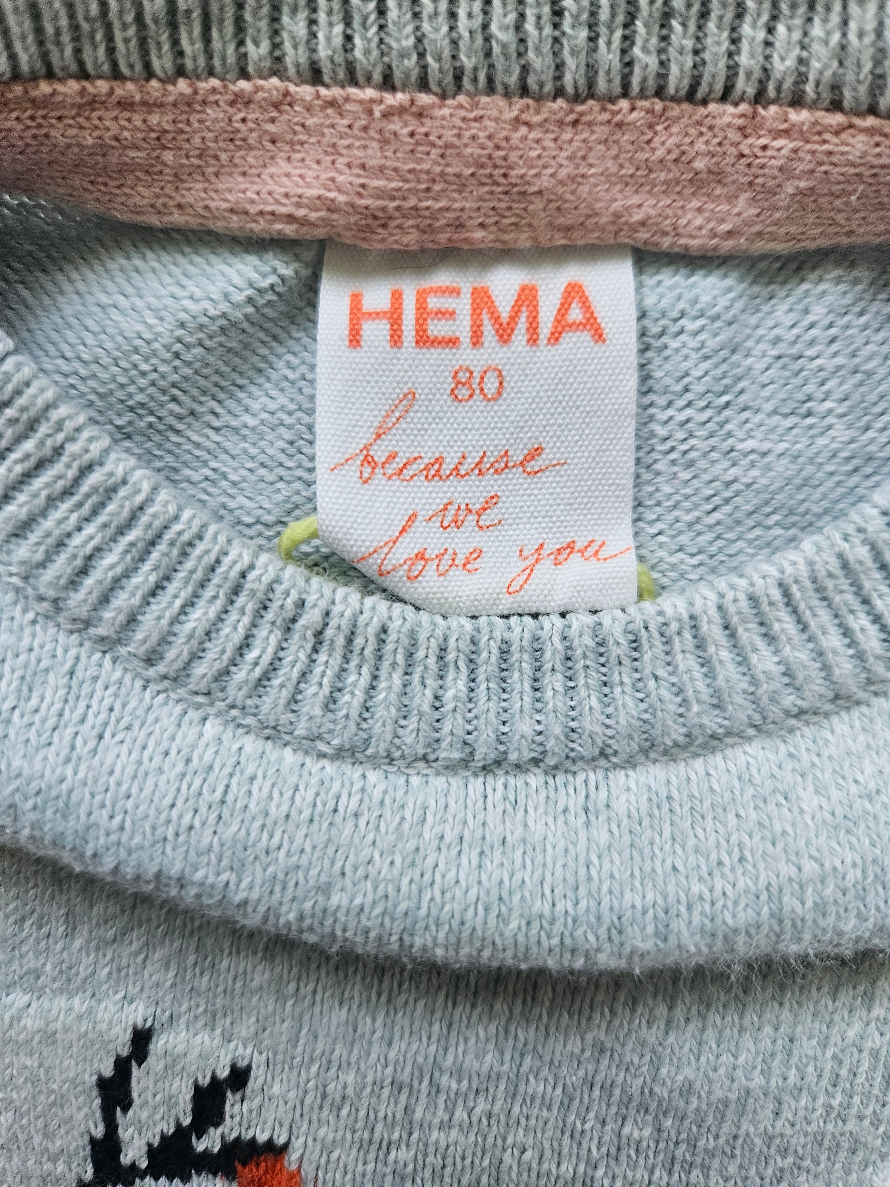 Hema Strickpullover mit Reh-Motiv 🦌 | Gr. 80