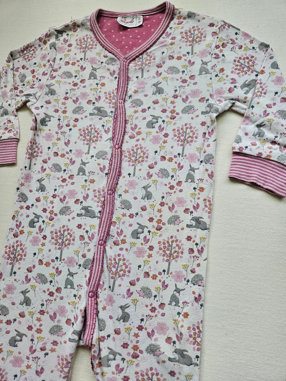 People Wear Organic Overall mit Waldtier-Print 🌸🦔 | Gr. 86/92