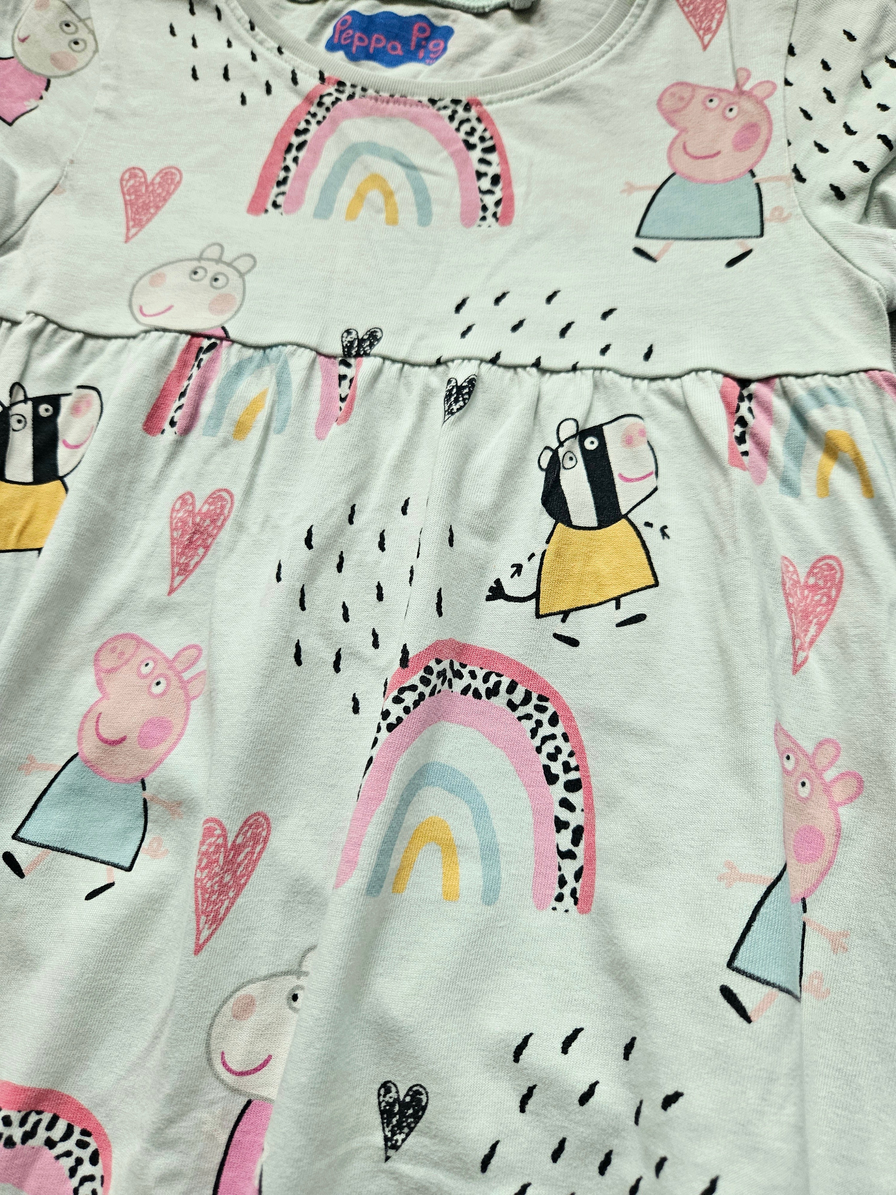 Peppa Pig Kleid mit Regenbogen – Größe 110 – Next
