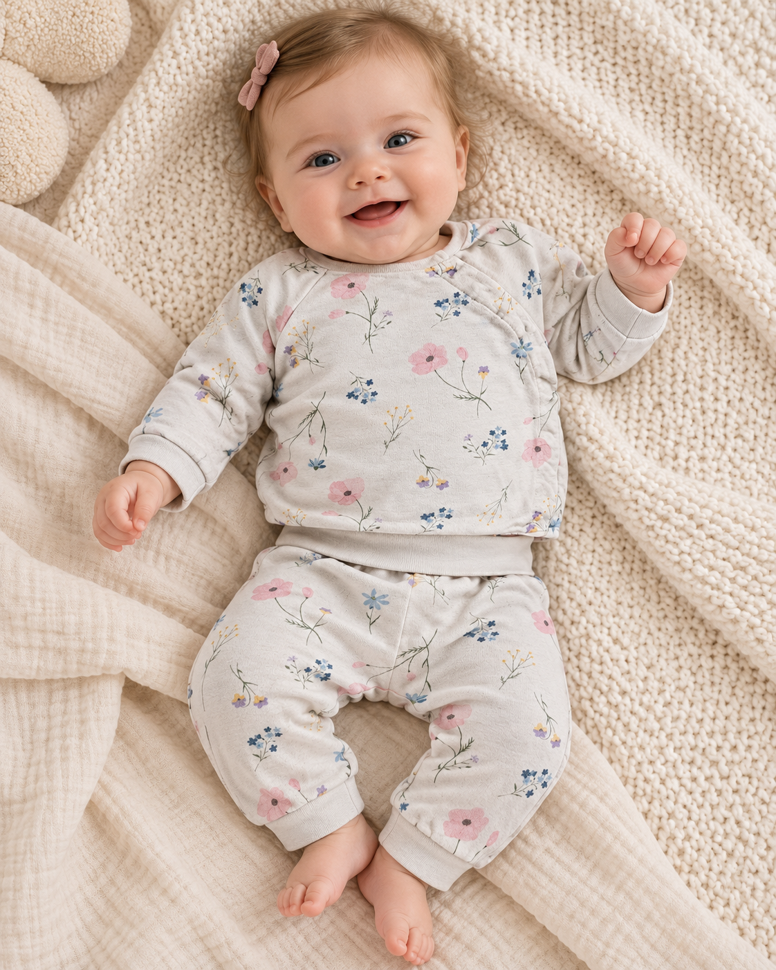 H&M 2-teiliges Baby-Set mit Blumenprint | Gr. 68