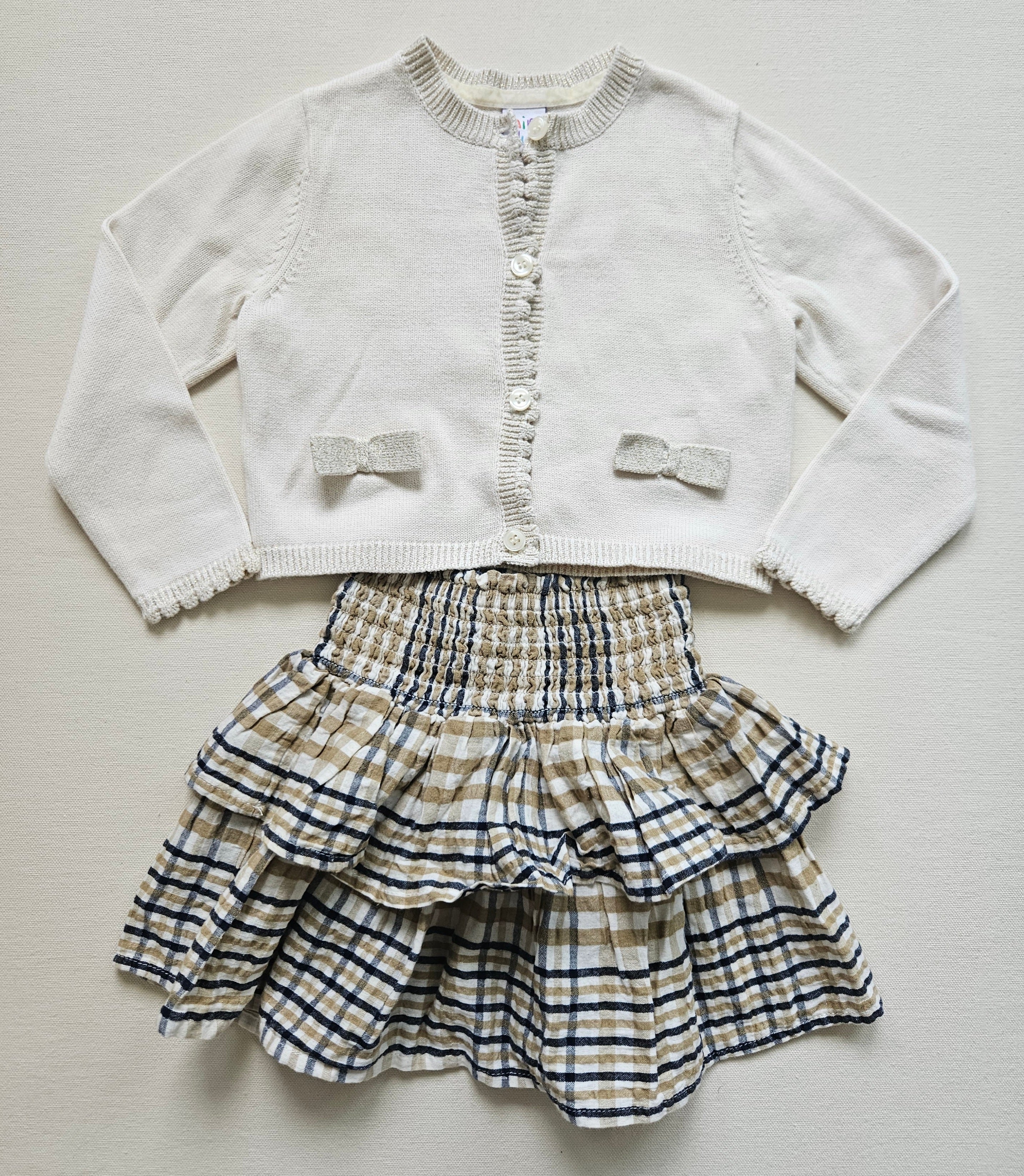 Name It & Mini Club 2-teiliges Outfit mit Rock & Strickjacke | Gr. 92
