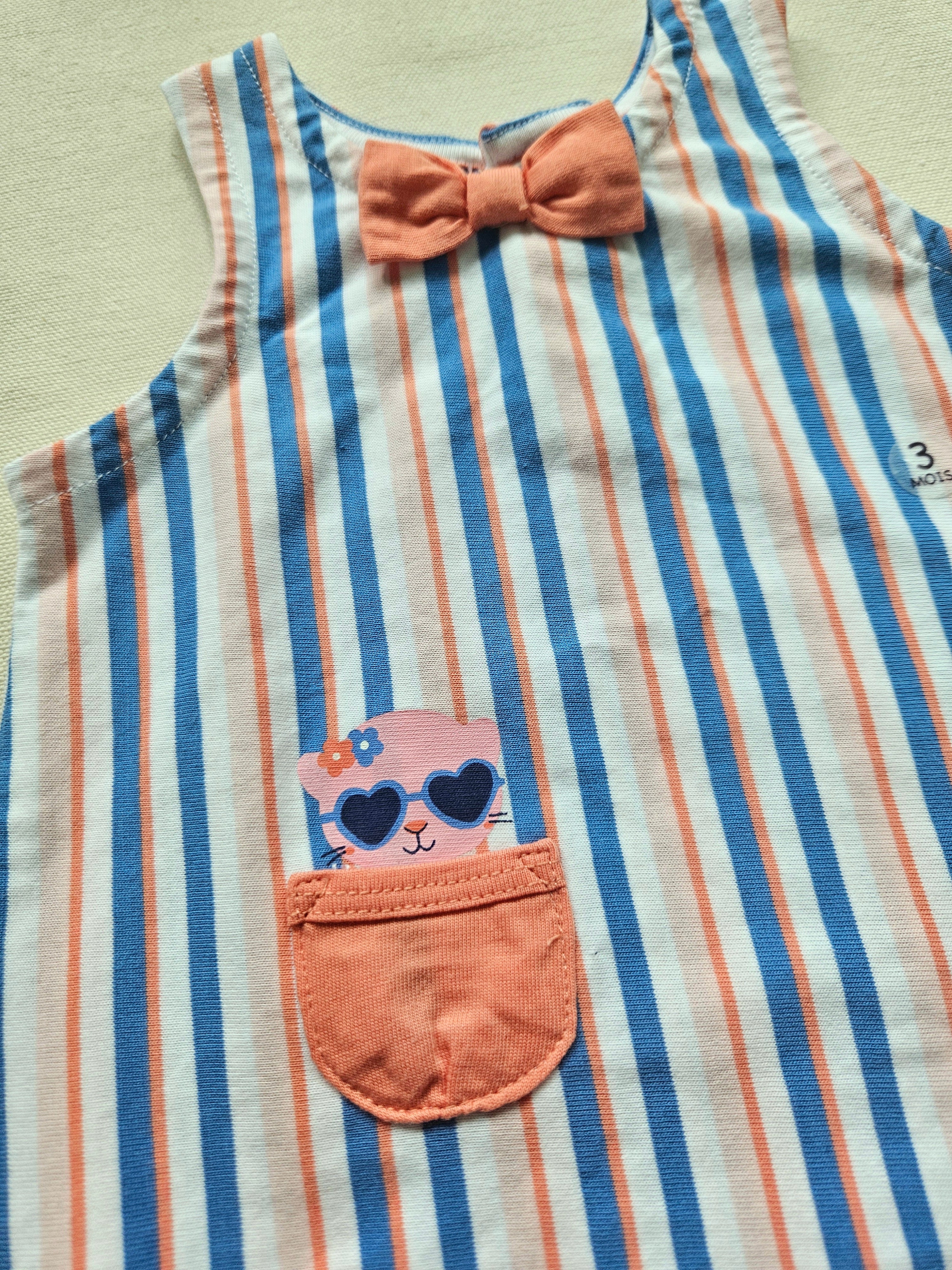 Sergent Major Sommer-Romper mit Streifen & Schleifendetail | Gr. 59
