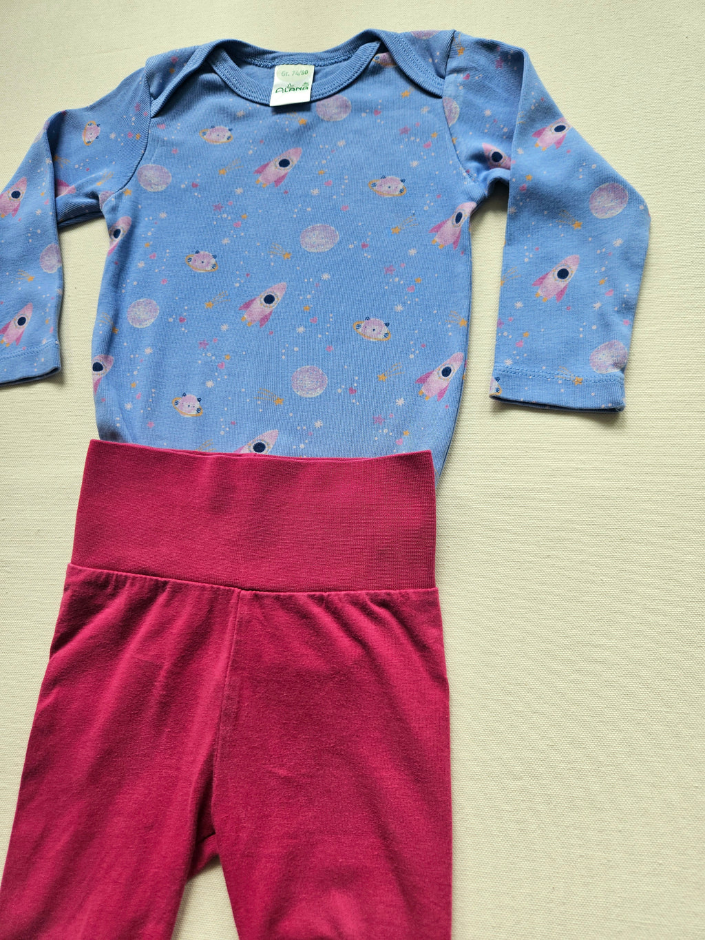 Steiff & Alana Outfit mit Weltraum-Body & Leggings 🚀 | Gr. 74
