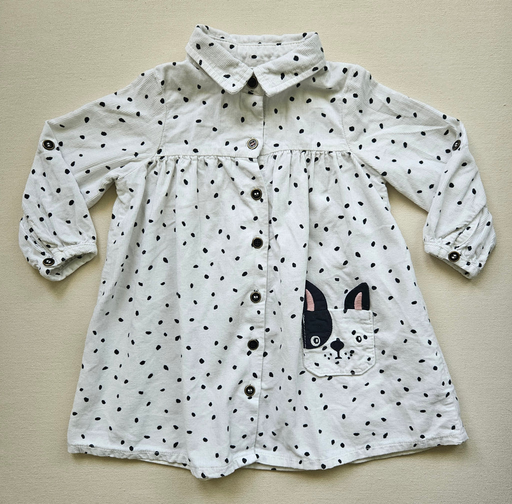 Next 2-teiliges Outfit Kleid & Kunstfellweste | Gr. 86/92