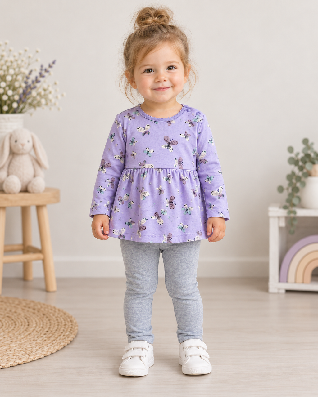 s.Oliver Schmetterlings-Tunika & Minymo Leggings 🦋 | Gr. 86