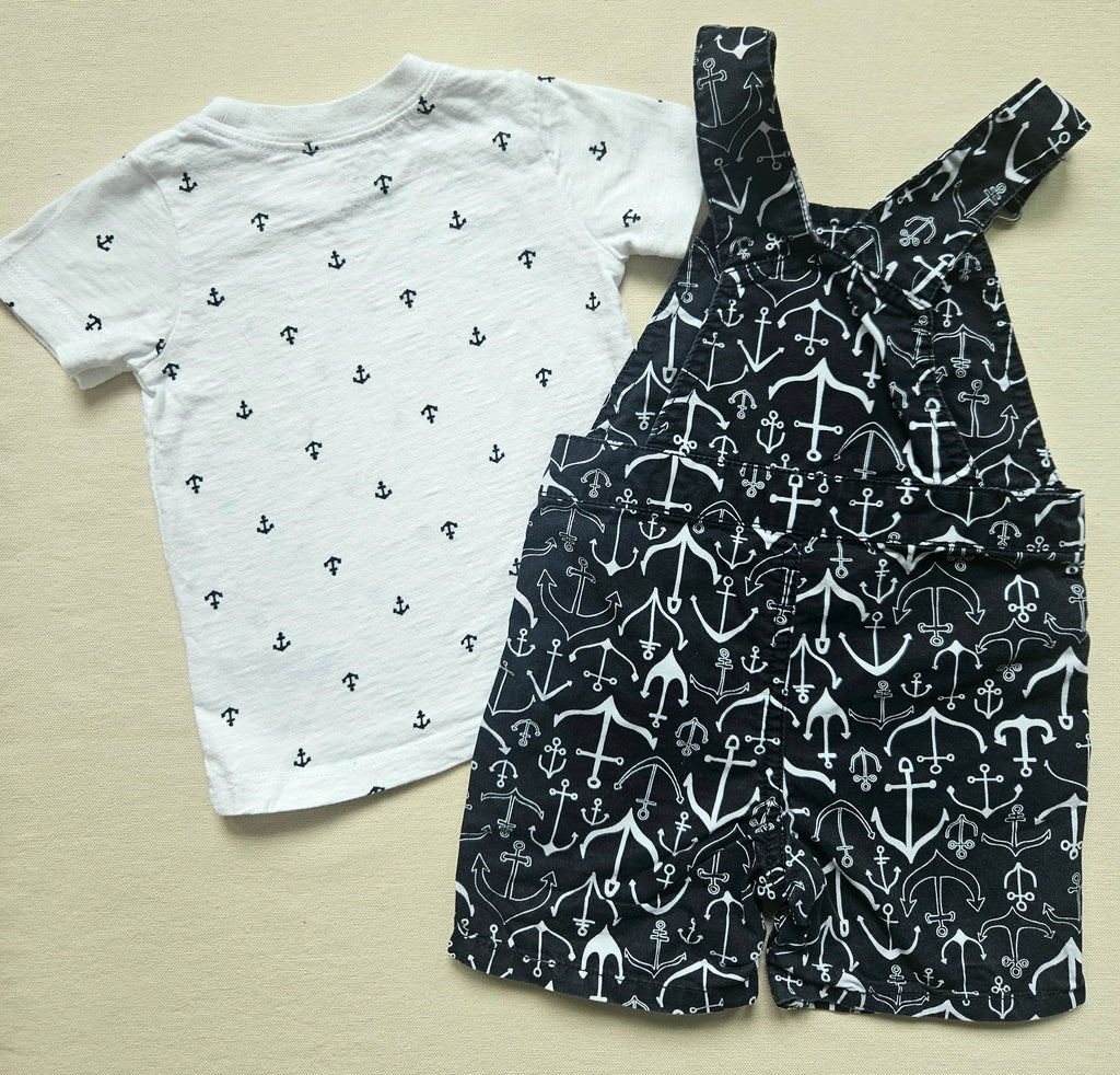 Carter's Anker-Set | Latzhose & T-Shirt ⚓️ | Gr. 80