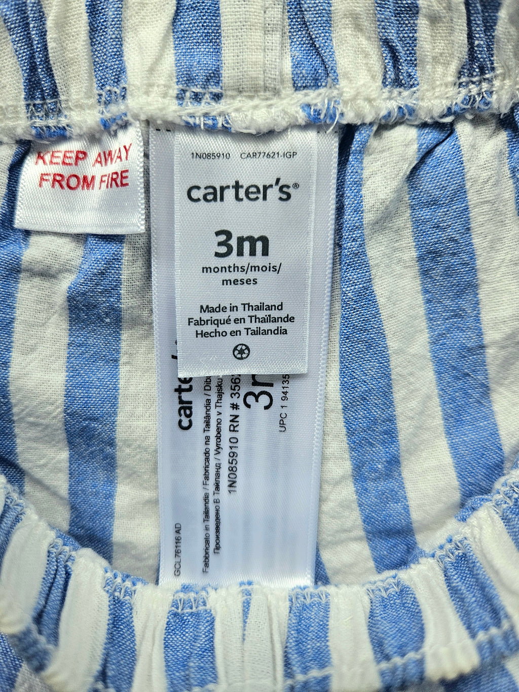 Carter's Sommer-Set mit gestreifter Leinen-Shorts | Gr. 62
