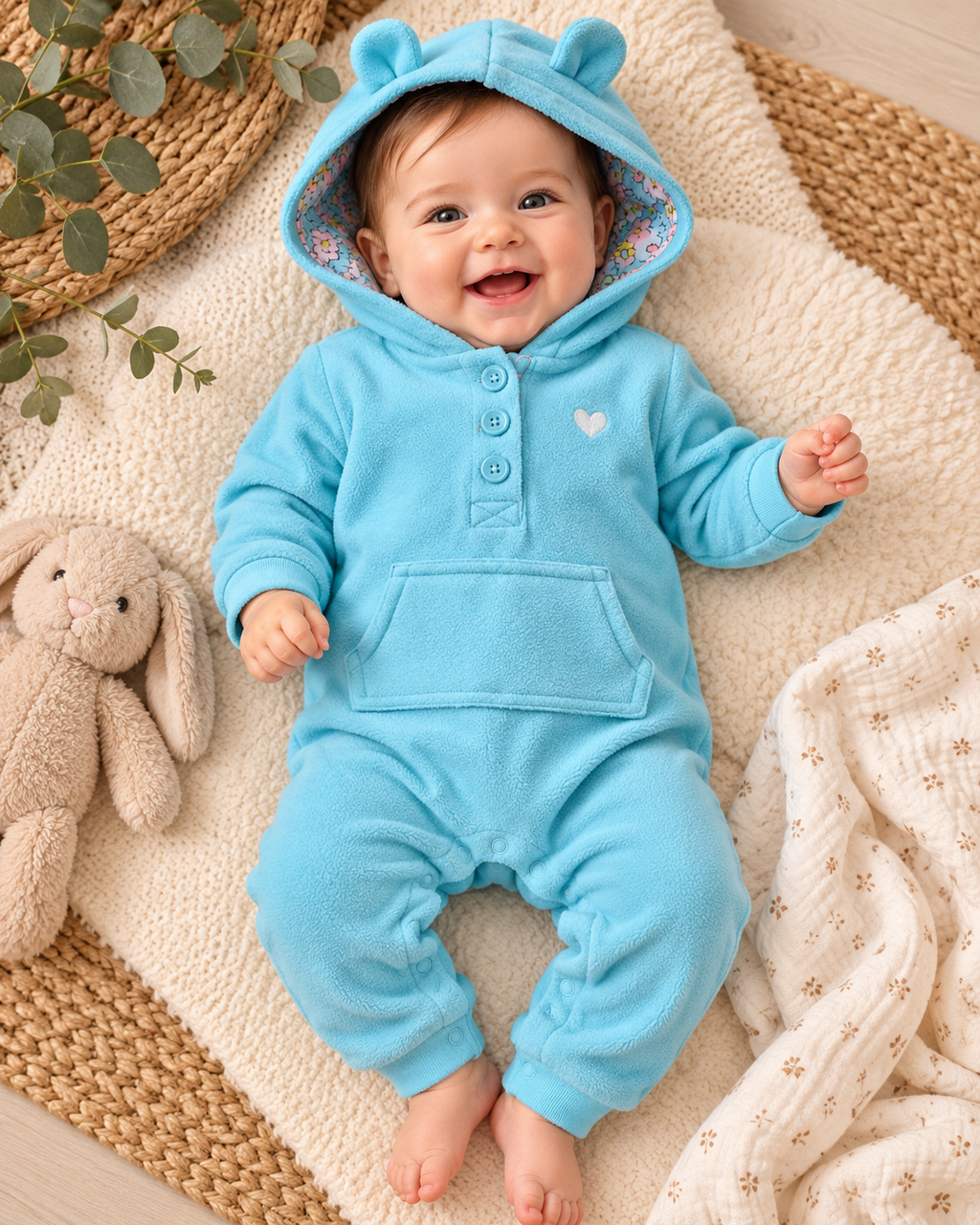 Carter’s Fleece-Overall mit Kapuze & Öhrchen | Gr. 74