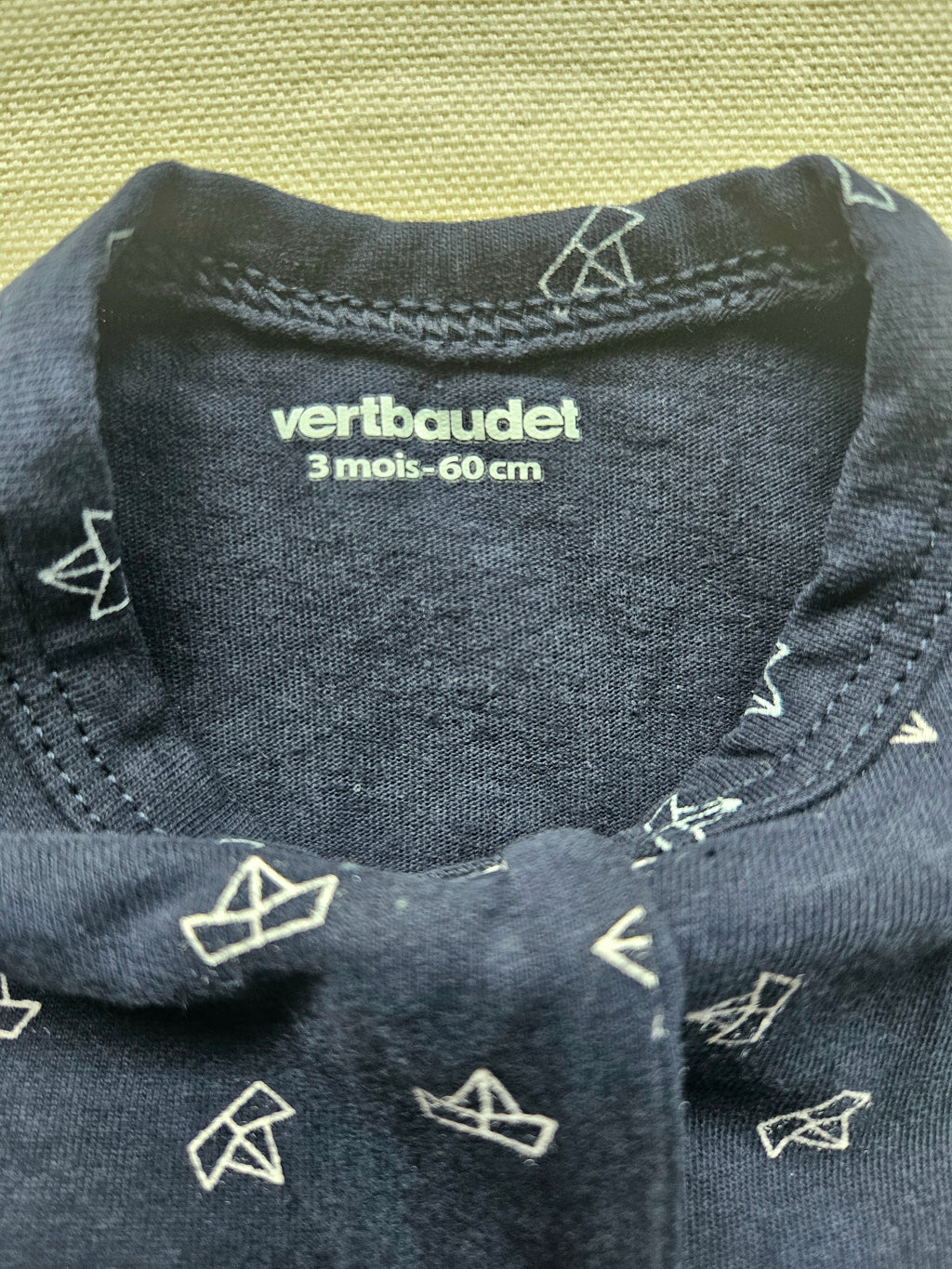 Vertbaudet Strampler mit Papierboot-Muster ⛵️ | Gr. 60