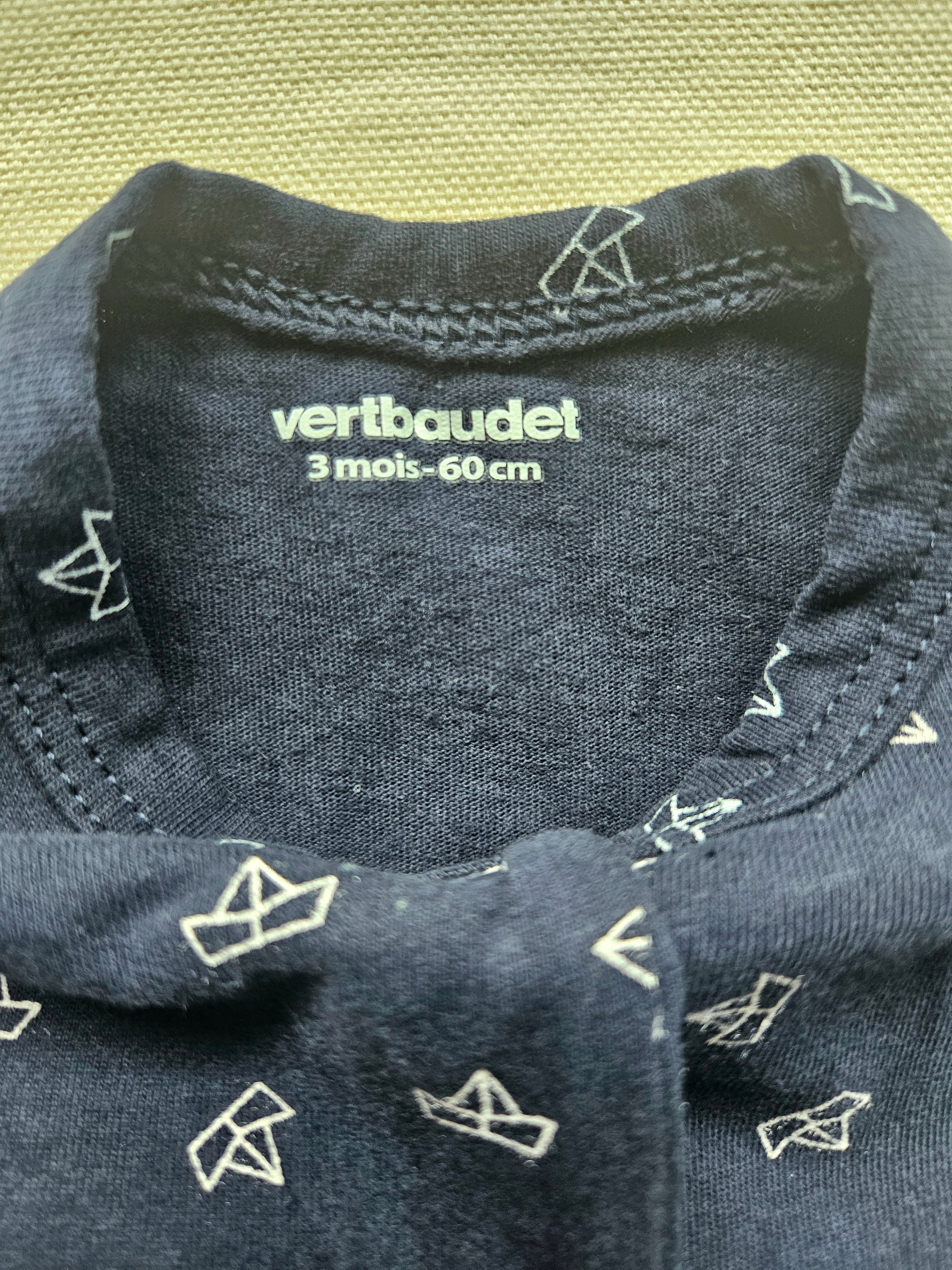 Vertbaudet Strampler mit Papierboot-Muster ⛵️ | Gr. 60