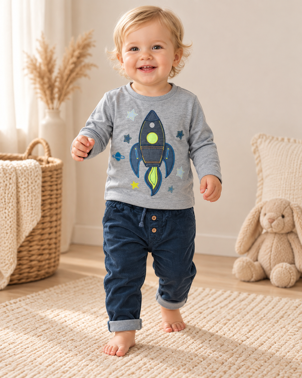 NEXT & H&M Jungen Outfit Rakete mit gefütterter Cordhose 🚀 | Gr. 86