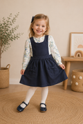Next Outfit mit Trägerkleid & Blumenbluse | Gr. 104