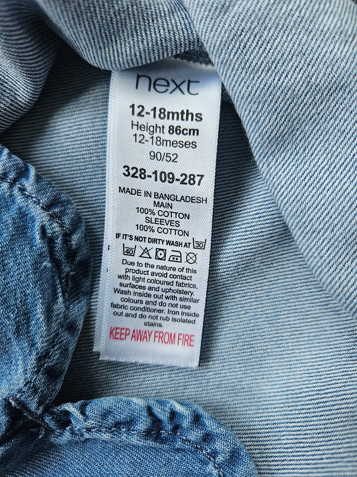 NEXT Denim-Kleid mit Streifenärmeln | Gr. 86
