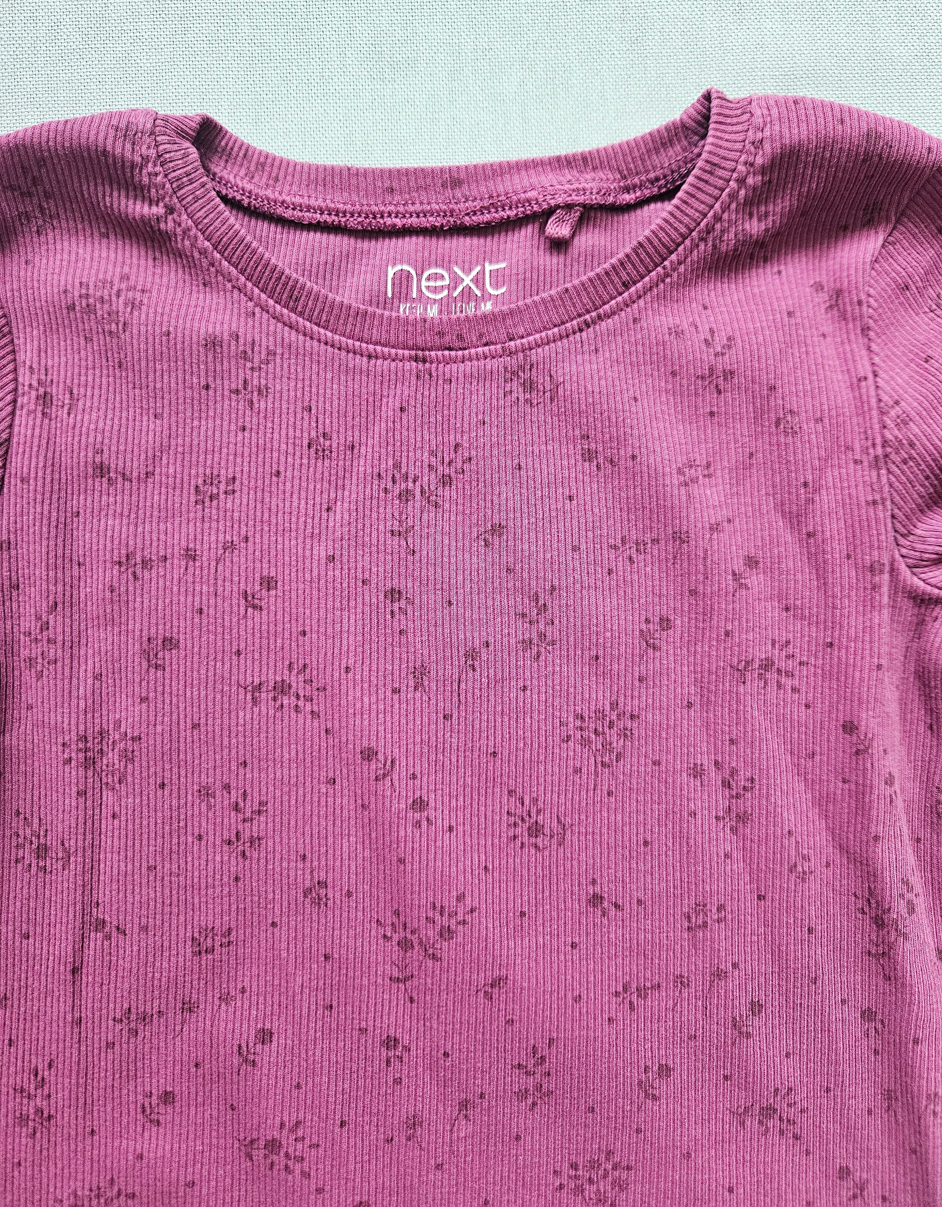 Langarmshirt Rippstoff floral – Gr. 104 – NEXT