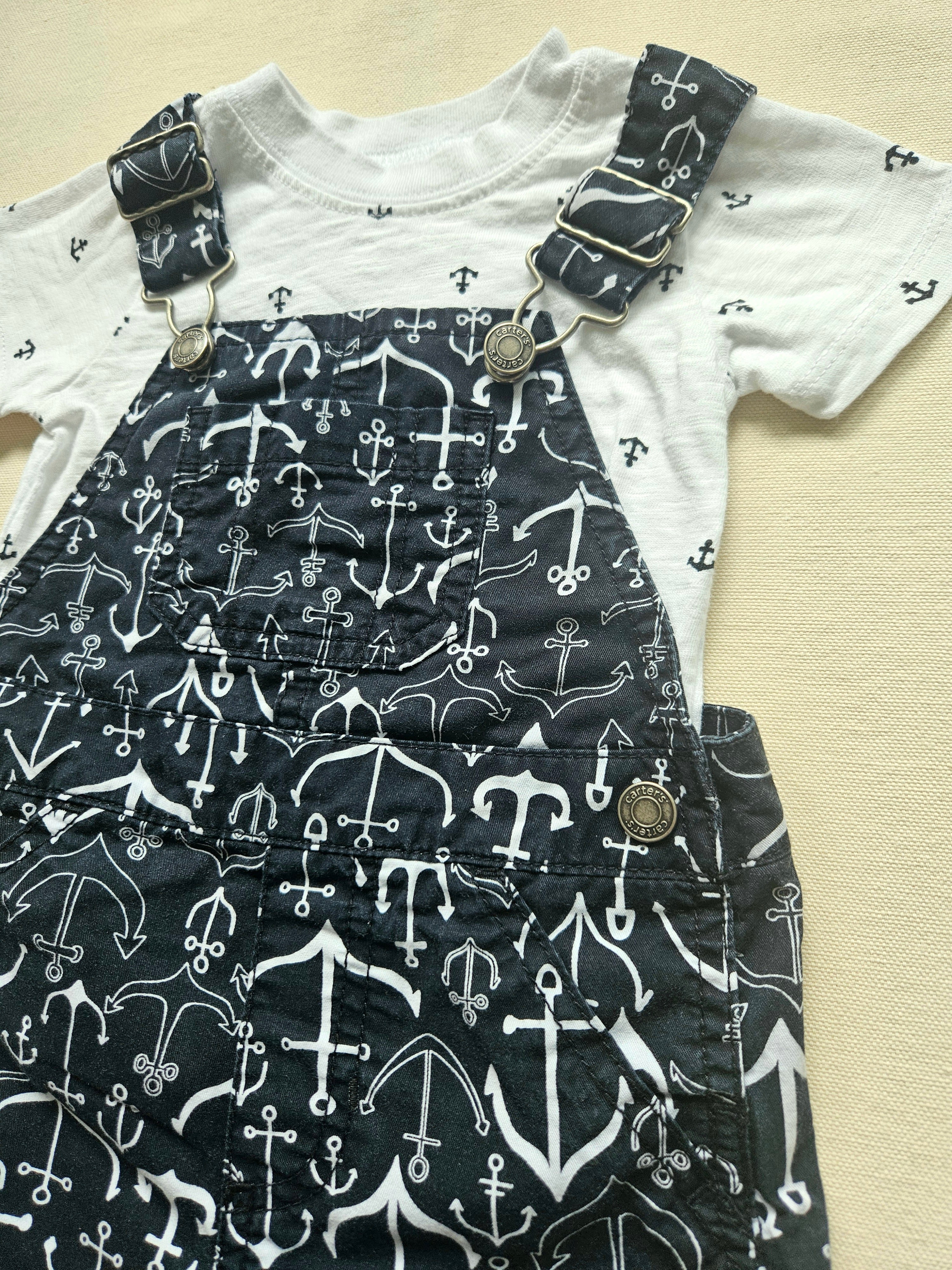 Carter's Anker-Set | Latzhose & T-Shirt ⚓️ | Gr. 80