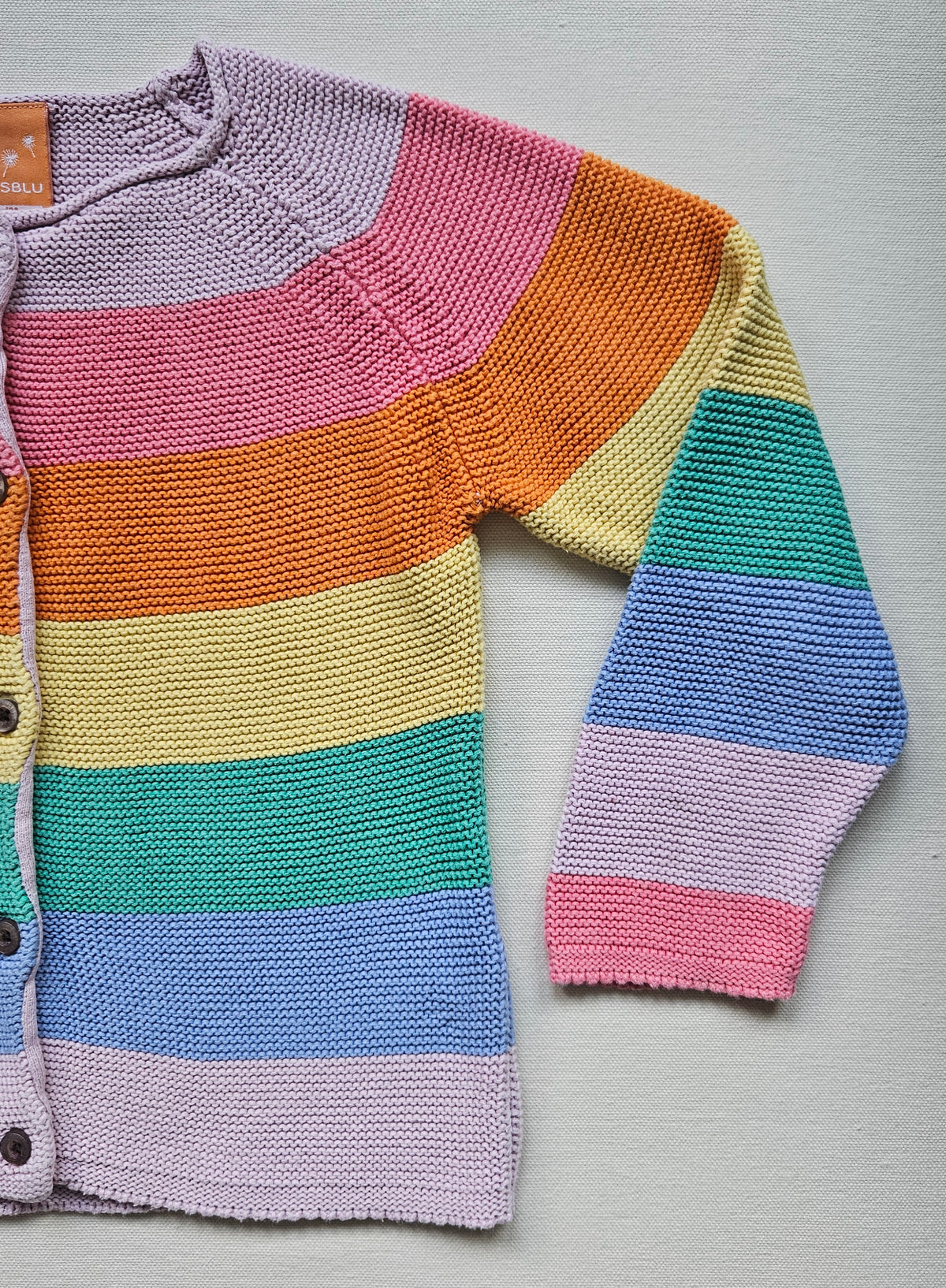 PUSBLU Regenbogen-Strickjacke aus Baumwolle 🌈 | Gr. 104