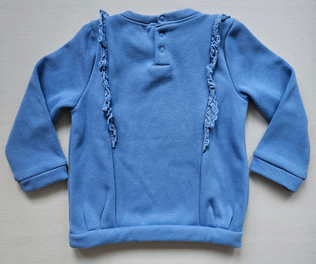 Sergent Major Mädchen-Sweatshirt mit Häschen & Spitzenrüschen 🐇 | Gr. 98