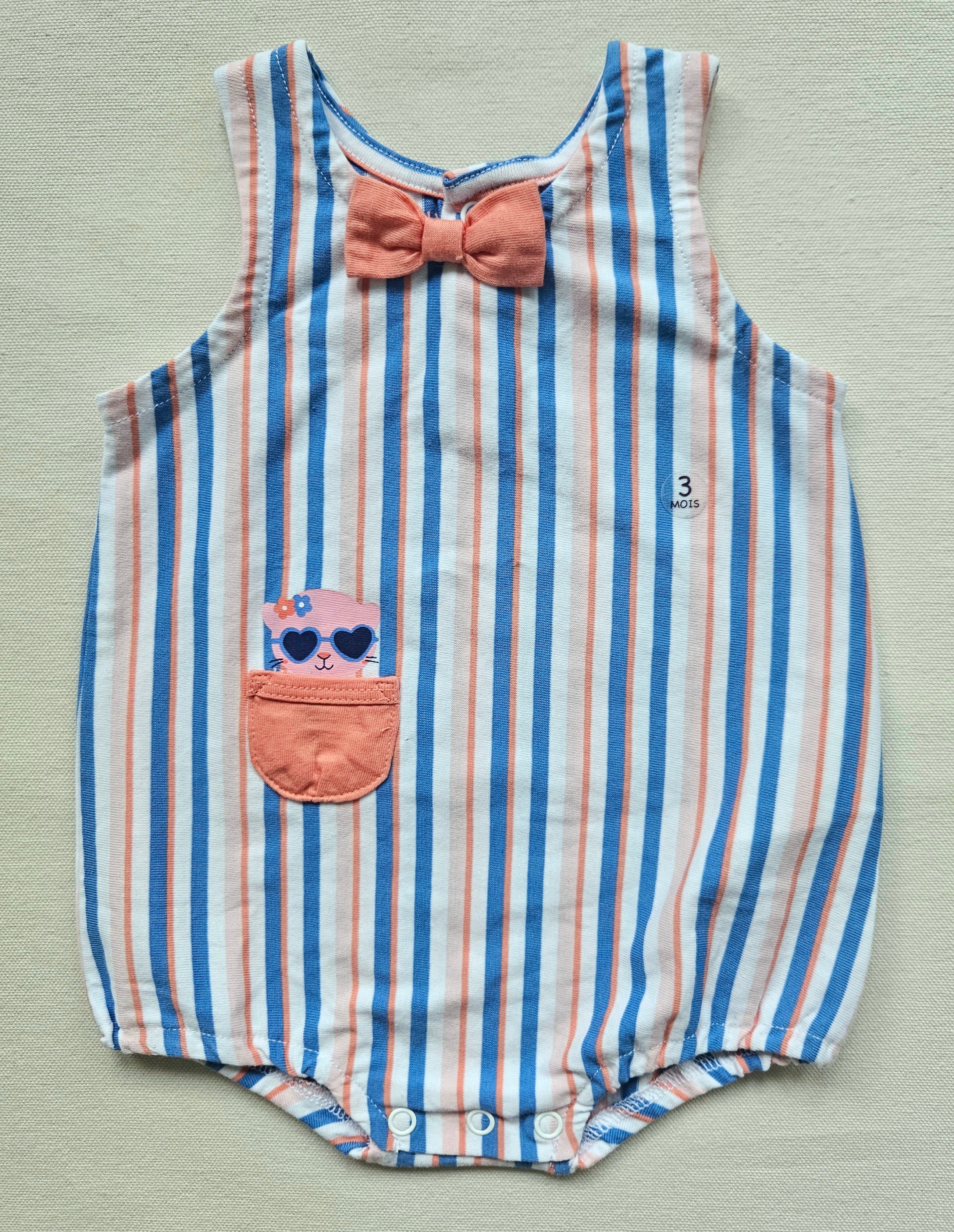 Sergent Major Sommer-Romper mit Streifen & Schleifendetail | Gr. 59