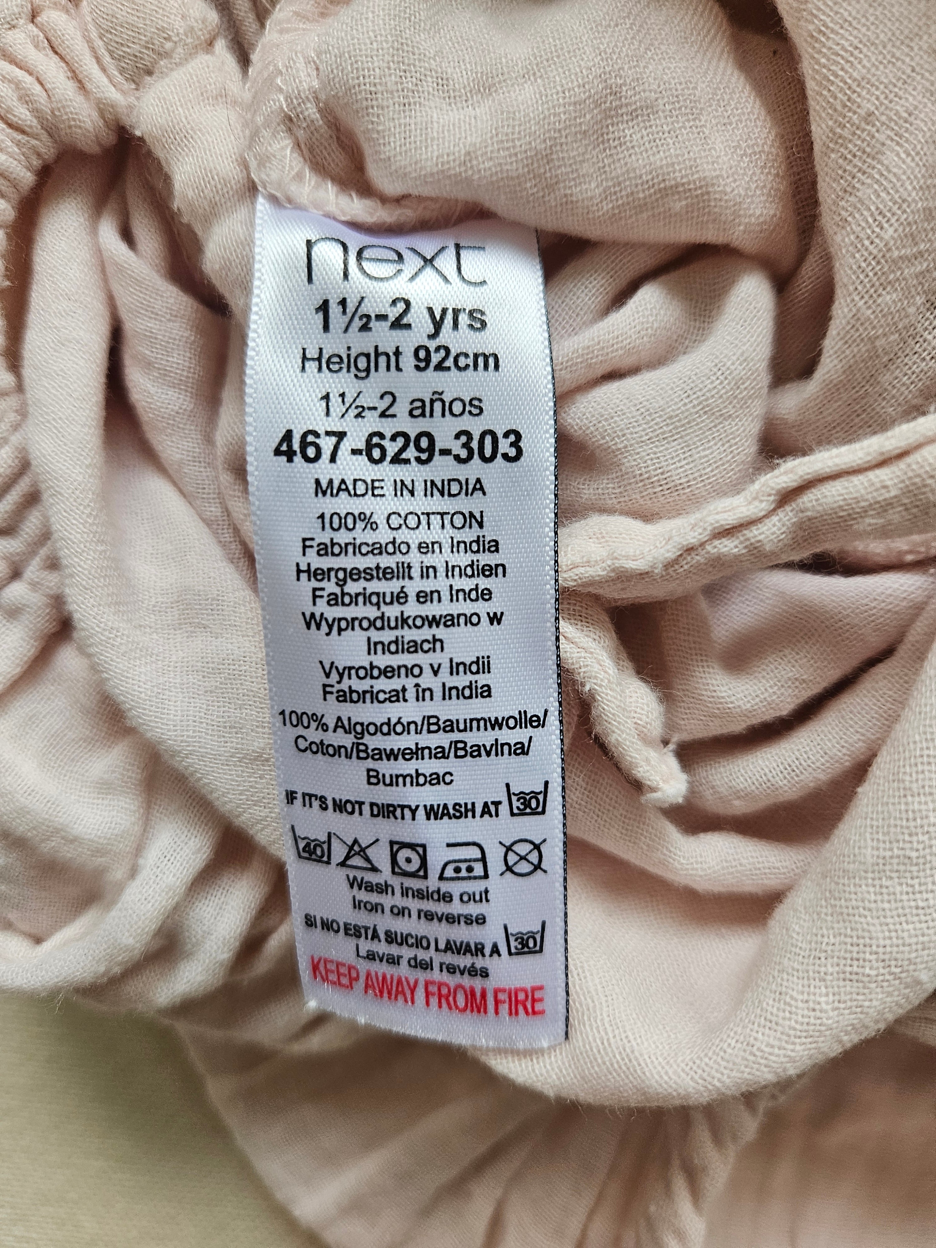 Next Musselin Overall mit Schleifenträgern | Gr. 92