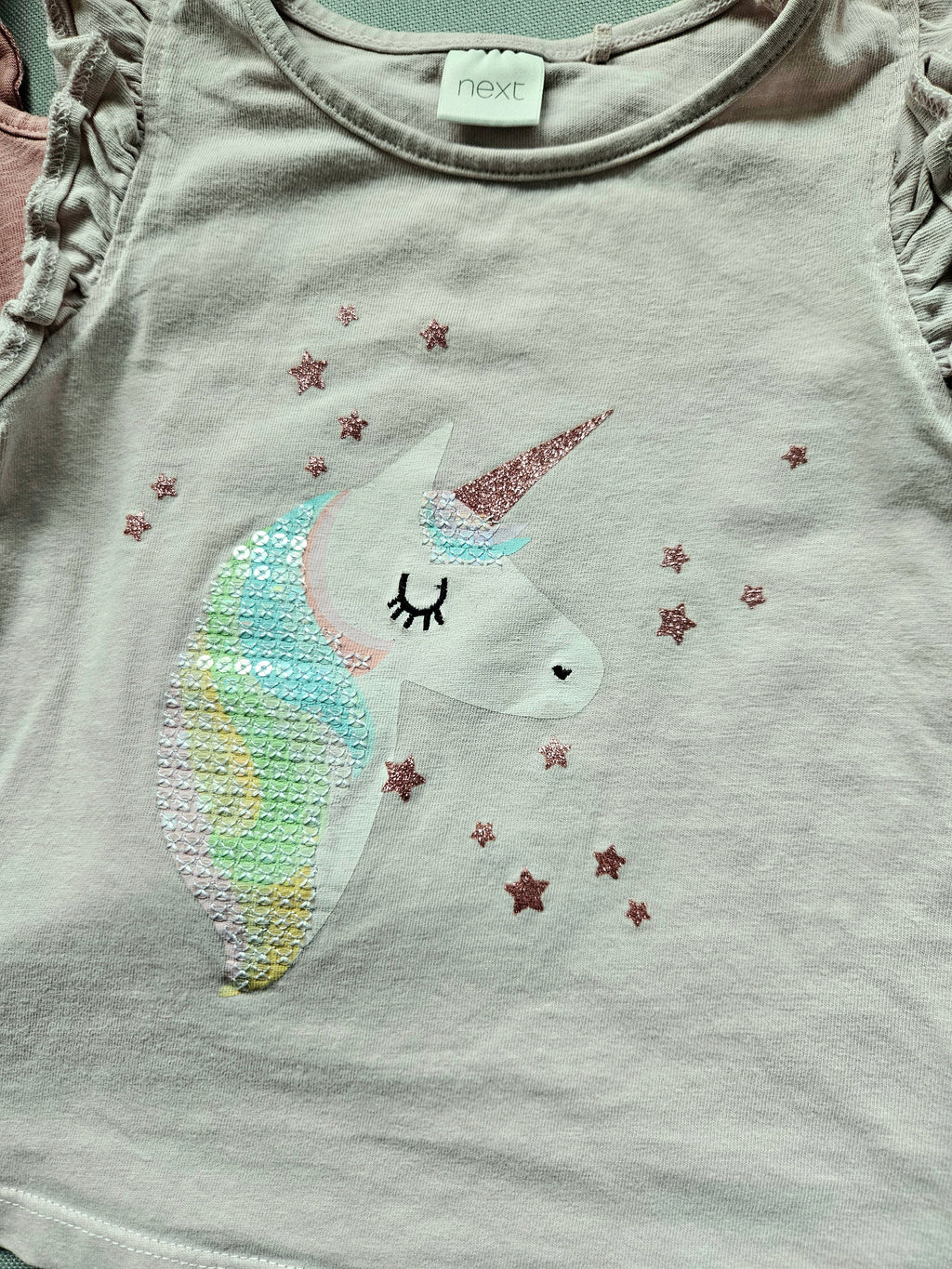 Next 2er Set Tops Rüschen & Einhorn 🦄 | Gr. 86