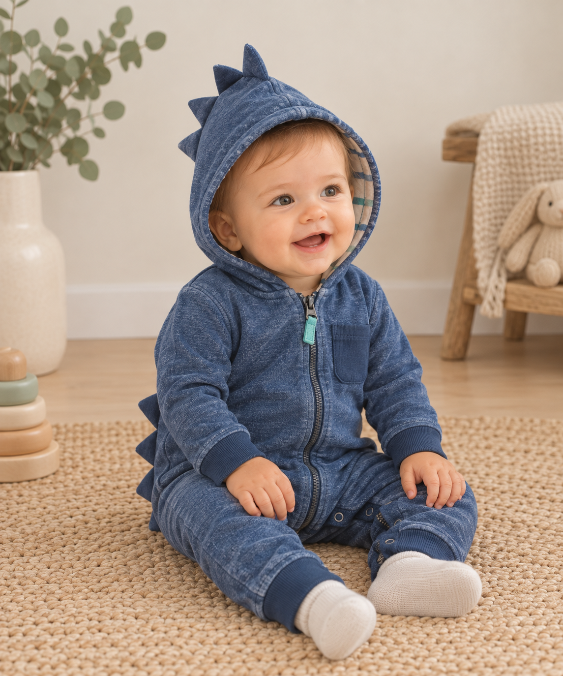 BOB Baby-Overall mit Dino-Zacken 🦕 | Gr. 74